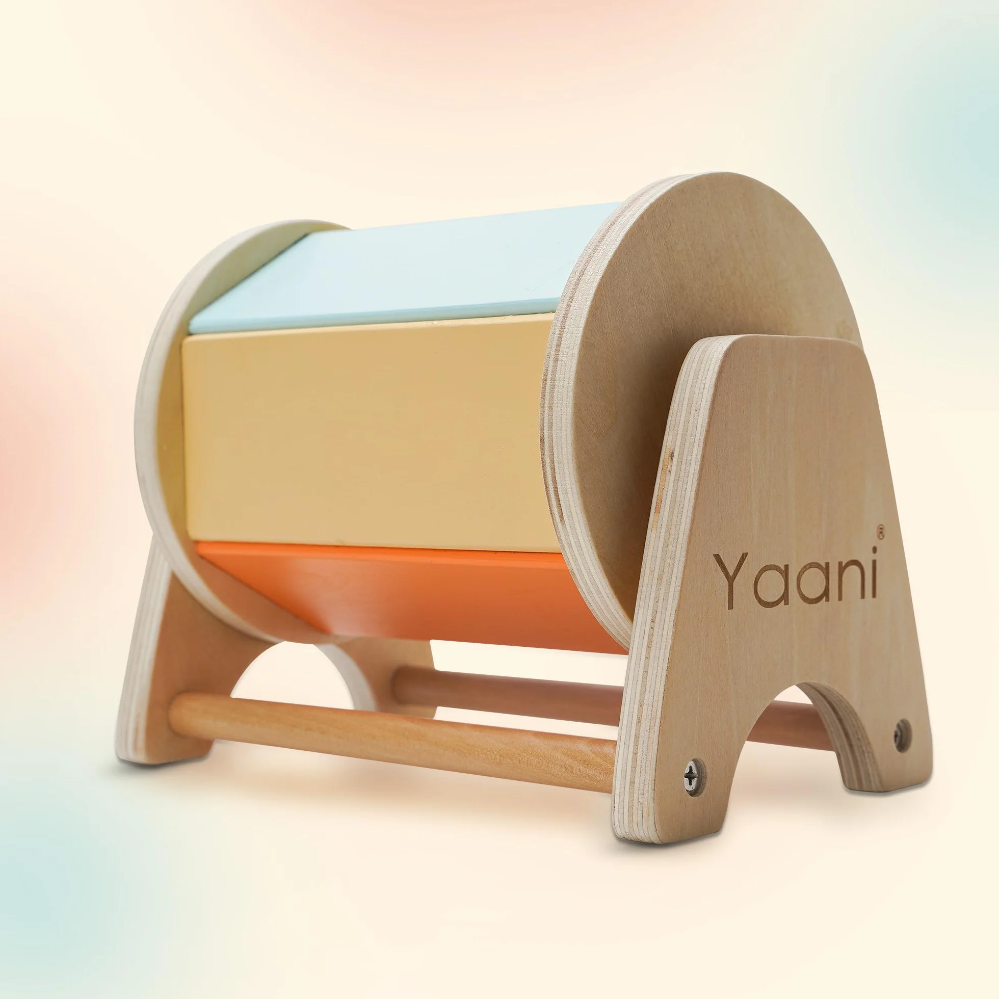 YAANI Montessori Spinning Drum Montessori zabawka dla niemowląt w wieku 6-12 miesięcy, 1 rok, małe dzieci, najlepszy pomysł na prezent