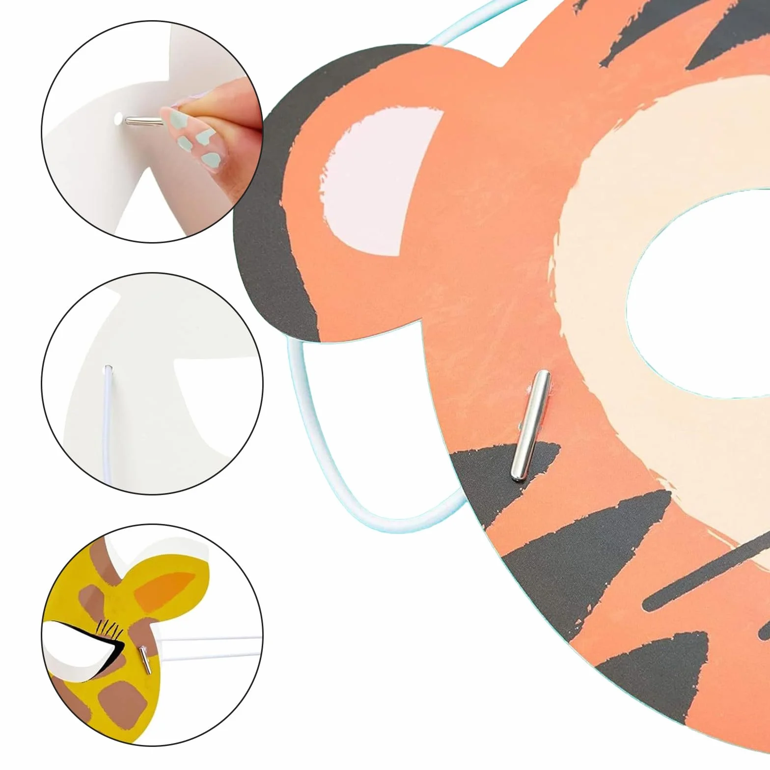 12 masek zwierzęcych dla dzieci, dżungla, zoo, maska Cosplay dla dzieci, urodziny, tematyka, dekoracja, rekwizyty, akcesoria, 12 sztuk