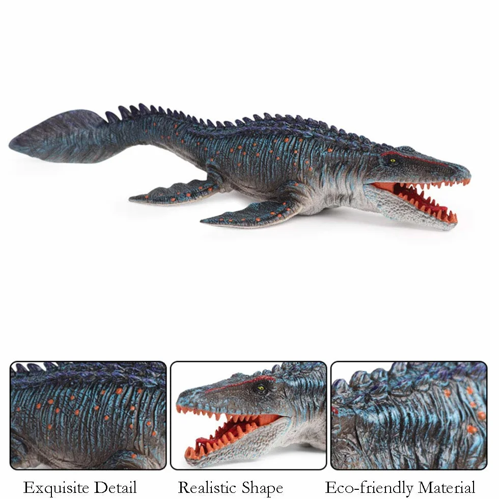JOKFEICE Realistyczne figurki zwierząt Mosasaurus Solid Sea Animal Toy, projekt naukowy, ciasto Topper, wczesne zabawki edukacyjne Urodziny dla małych dzieci Dzieci w wieku 3 4 5 (duży rozmiar)