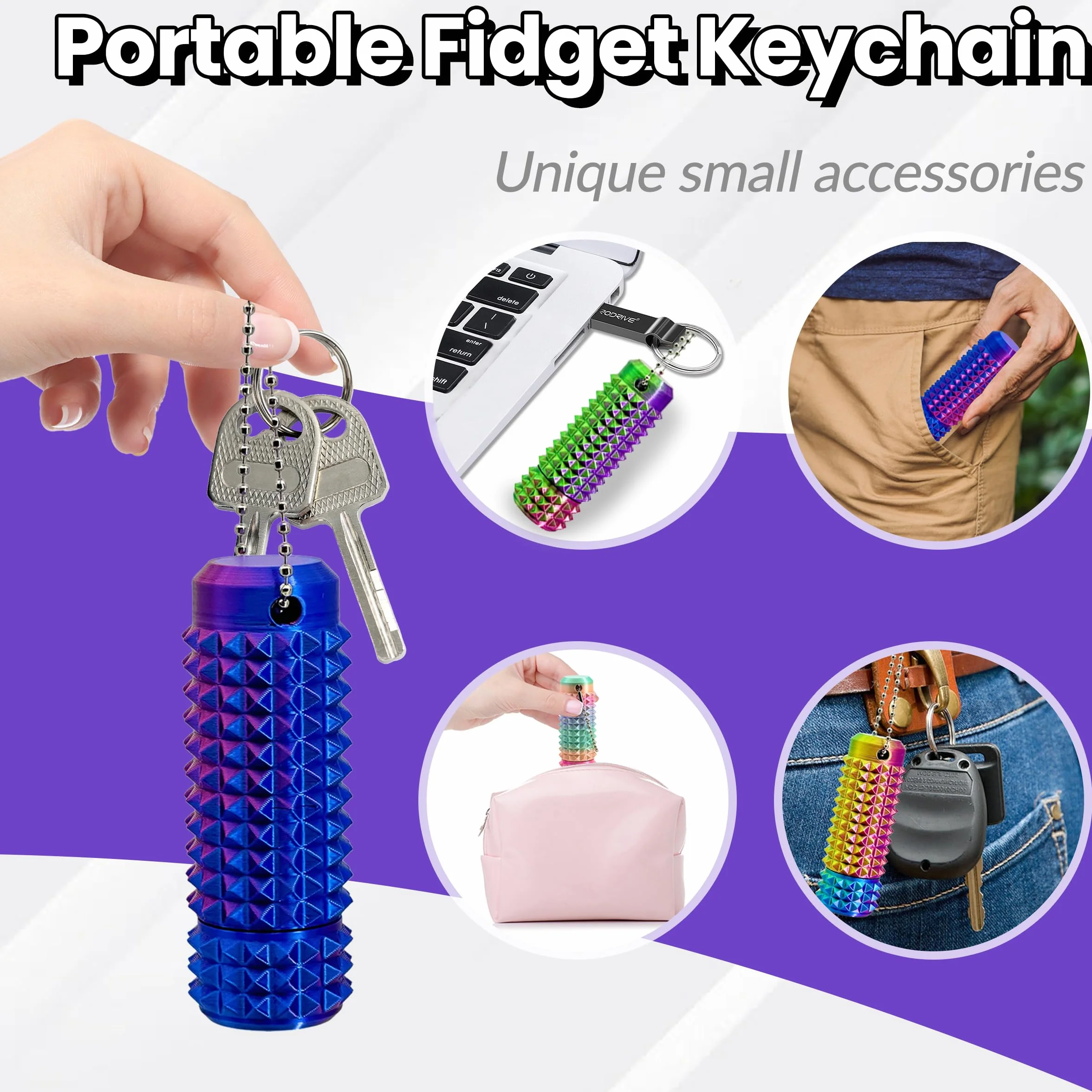 Little Ouchies Pain Fidget Toys z wałkiem, zabawka antystresowa i skupiająca się na gradiencie kolorów, dla dorosłych i nastolatków, 4-pak