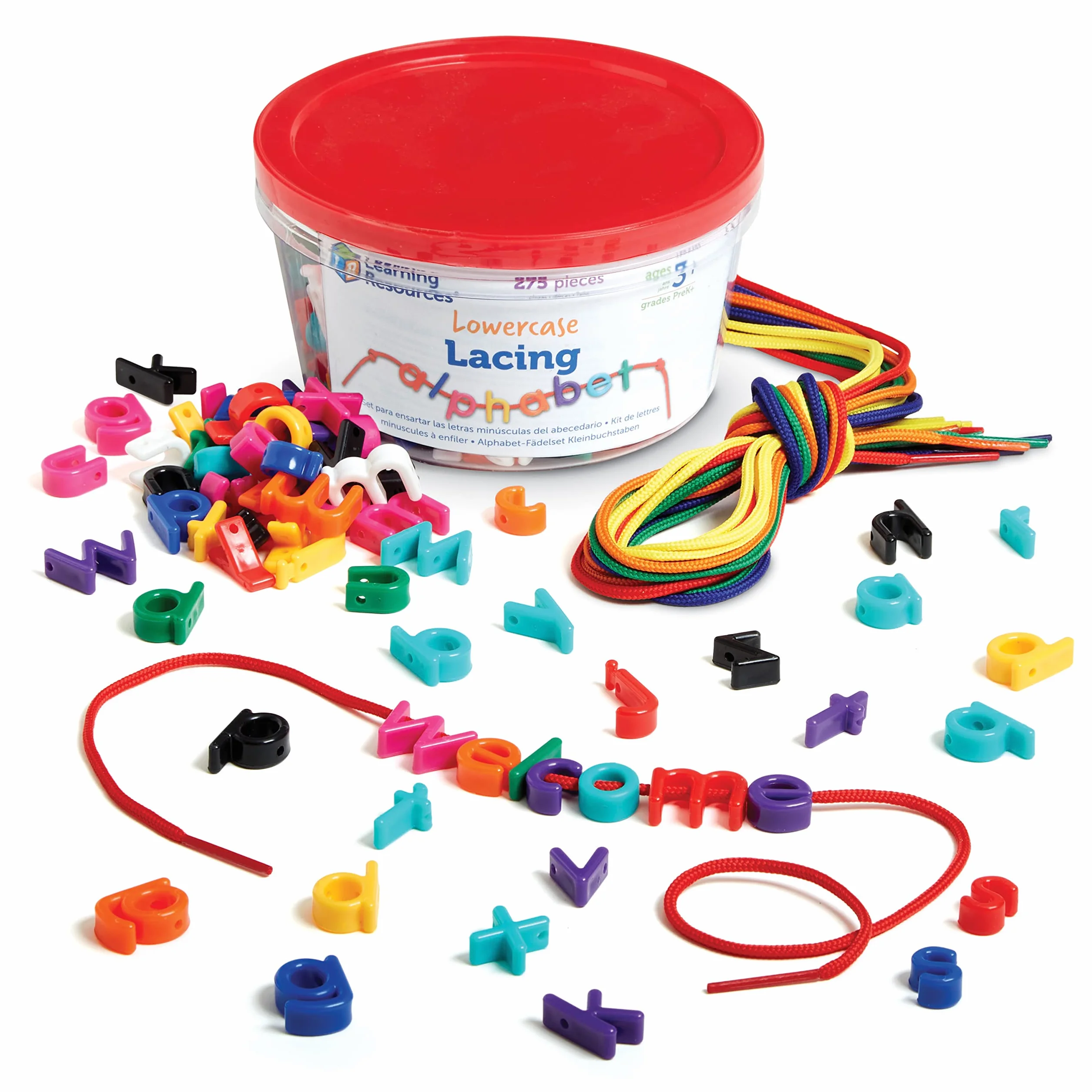Learning Resources Male litery Sznurowanie Alfabet 275-Szt