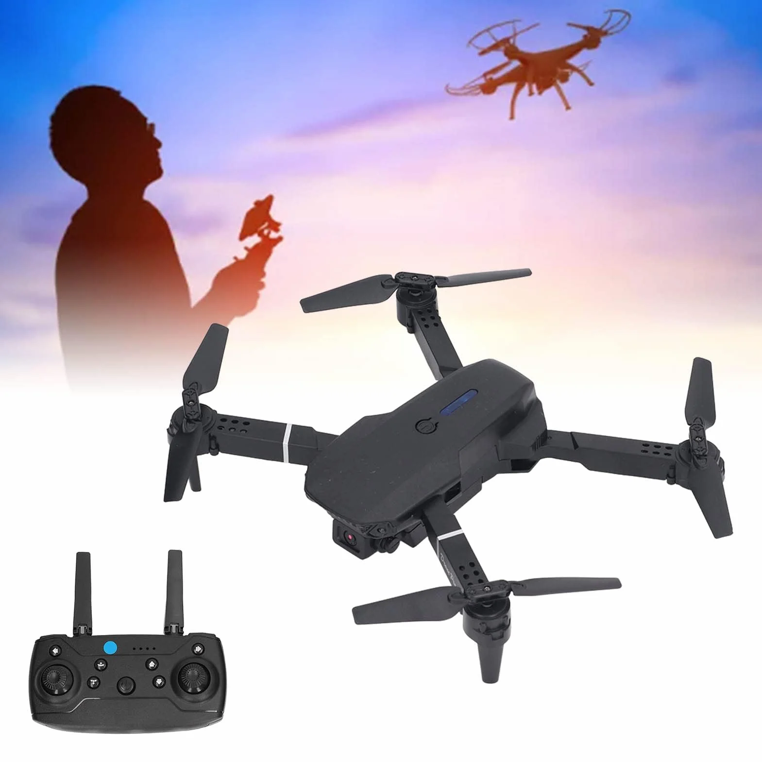 4-osiowy Dron RC z podwójną kamerą 4K HD dla Początkujących Dorosłych, Obracany w 3D Składany Quadcopter FPV RC z Unoszeniem się w Wysokim Położeniu, trajektorią Lotu, Połączeniem