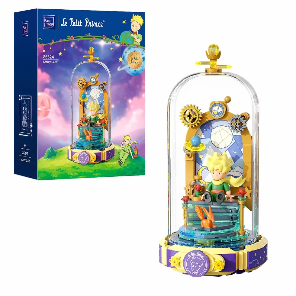 PANTASY Le Petit Prince zestaw klocków Gwiezdna Brama – Kreatywny model DIY z minifigurką i przezroczystą osłoną ochronną. Idealny prezent dla dorosłych i dzieci. Premium klocki do dekoracji domu