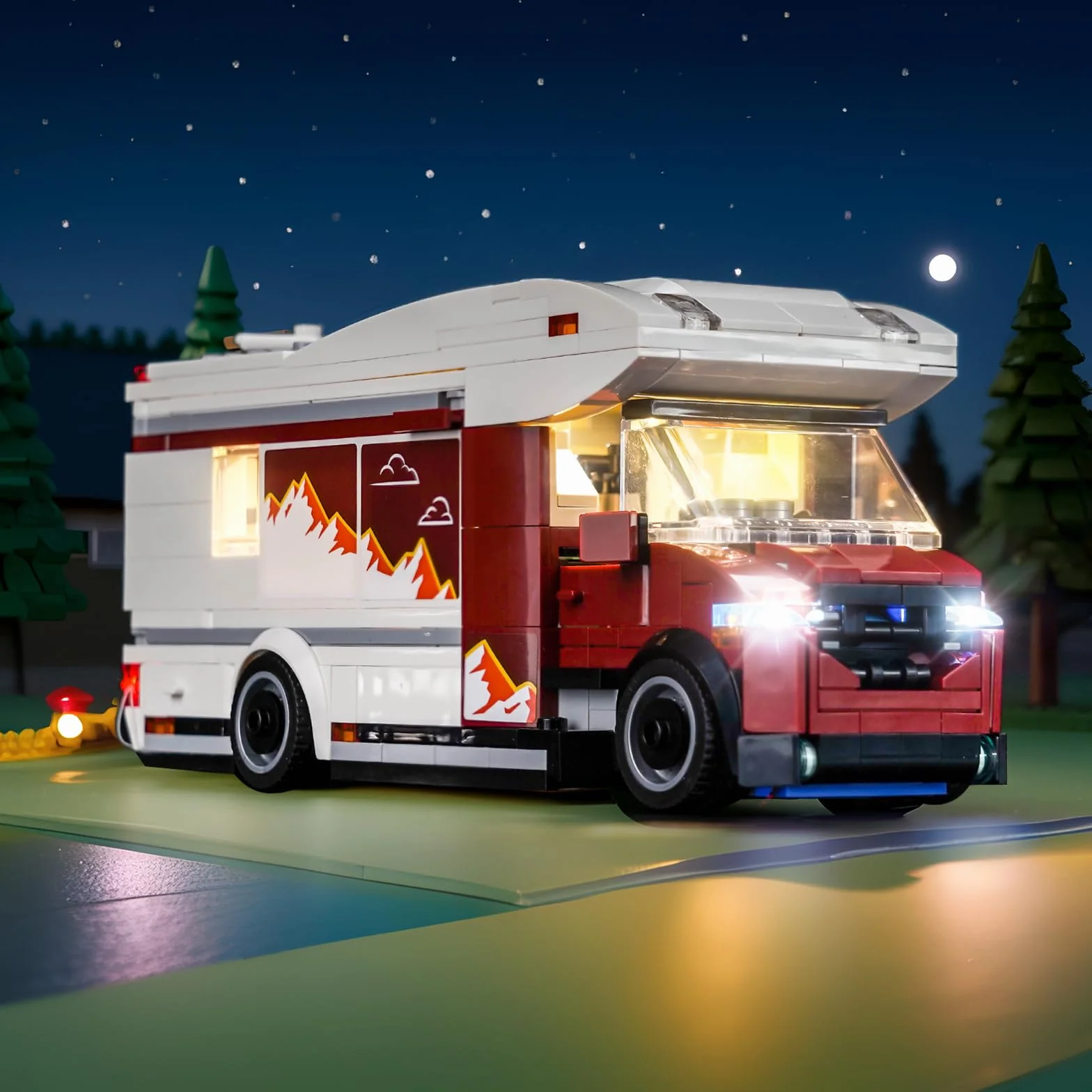 Zestaw świateł LED kompatybilny z Lego Holiday Adventure Camper Van 60454 (nie jest to model), zestaw oświetleniowy kompatybilny z Lego Holiday Adventure Camper Van kreatywna zabawka