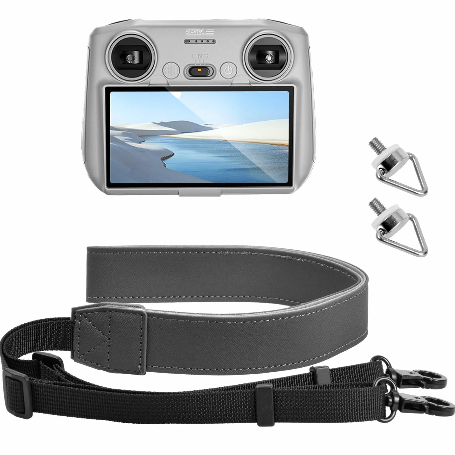 Pasek do DJI RC, skórzana smycz do kontrolera DJI Mini 3 Pro, akcesoria (ciemnoszary)