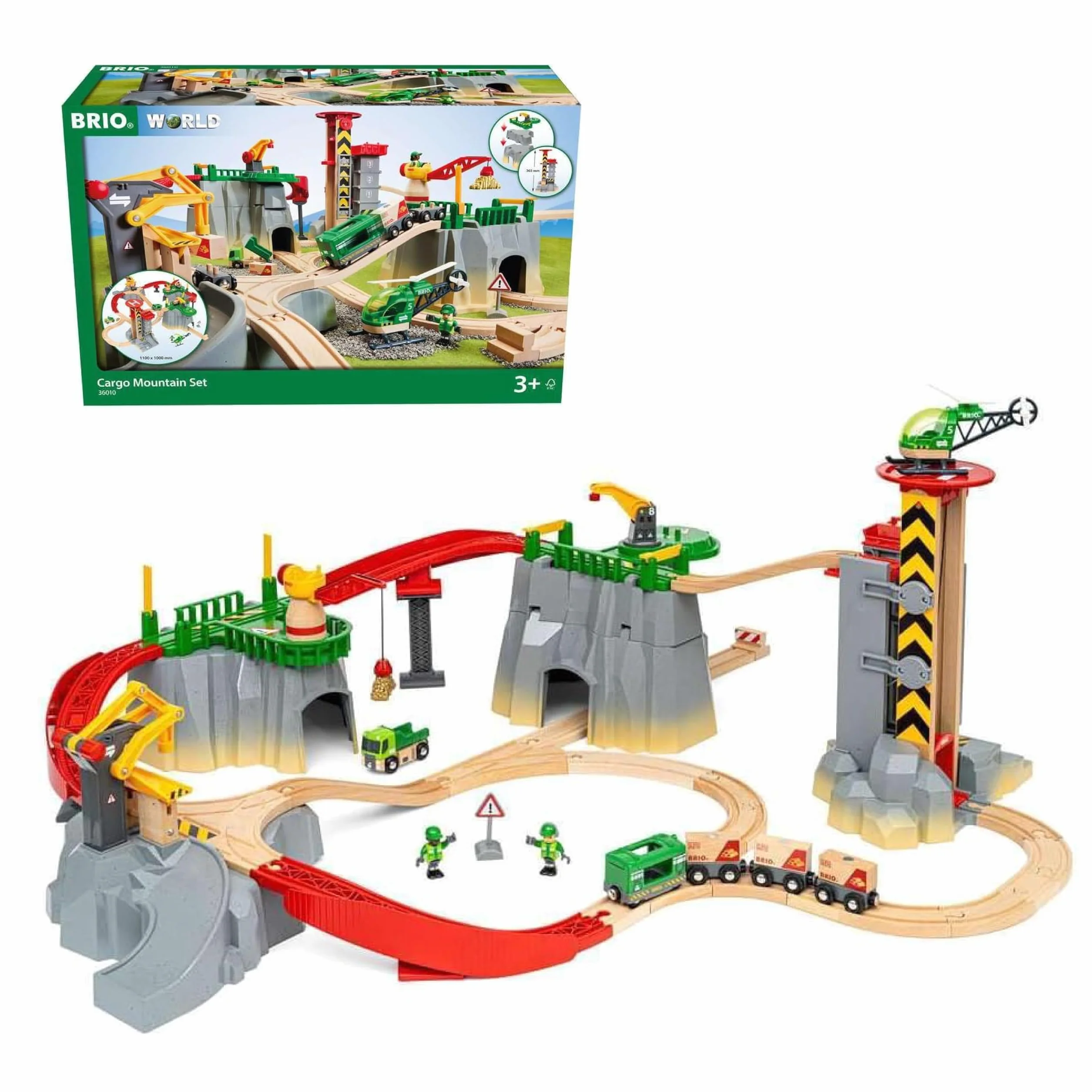 BRIO World 36010 Gebirgs-Frachten Set Deluxe - Eisenbahn-Spaß auf Mehreren Ebenen mit viel Zubehör - Viele Spielmöglichkeiten durch frei kombinierbare Elemente - Für Kinder ab 3 Jahren