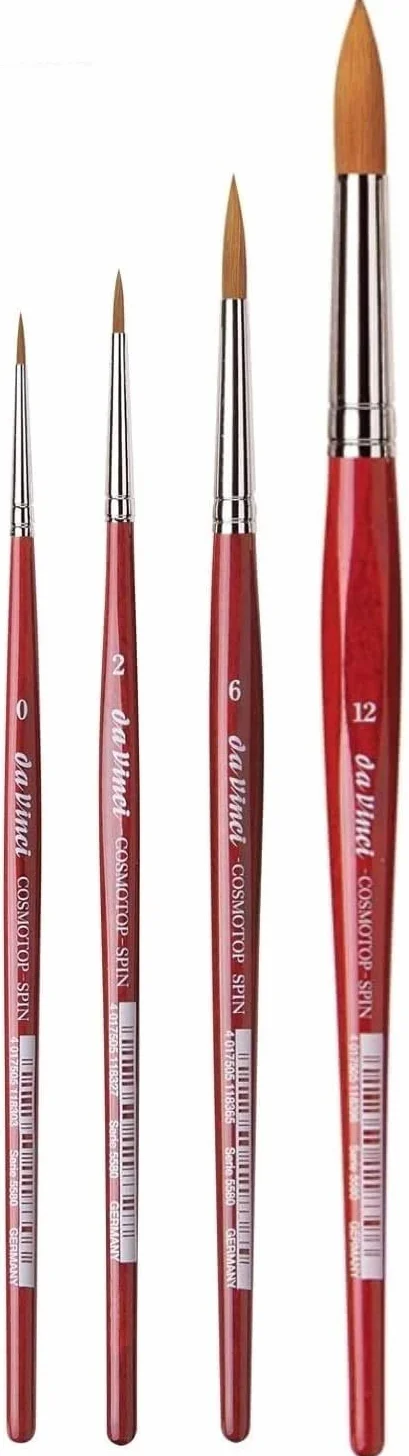 Da Vinci Series 5580 pędzle akwarelowe nr 0, 2, 6, 12