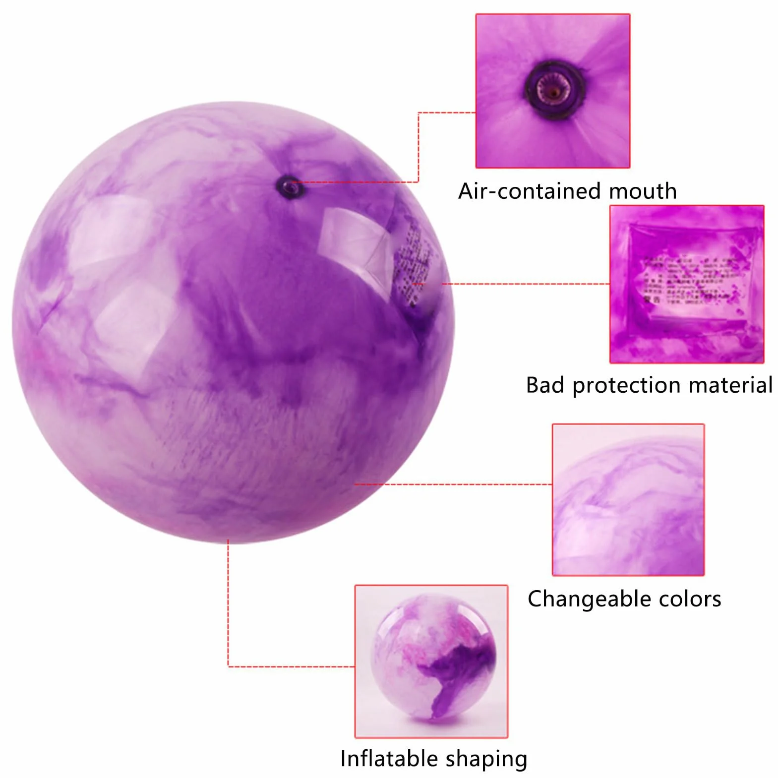 Beach Ball 3-Pack Marbleized Inflatable Pool Toys 15/18 Inches Lightweight Outdoor