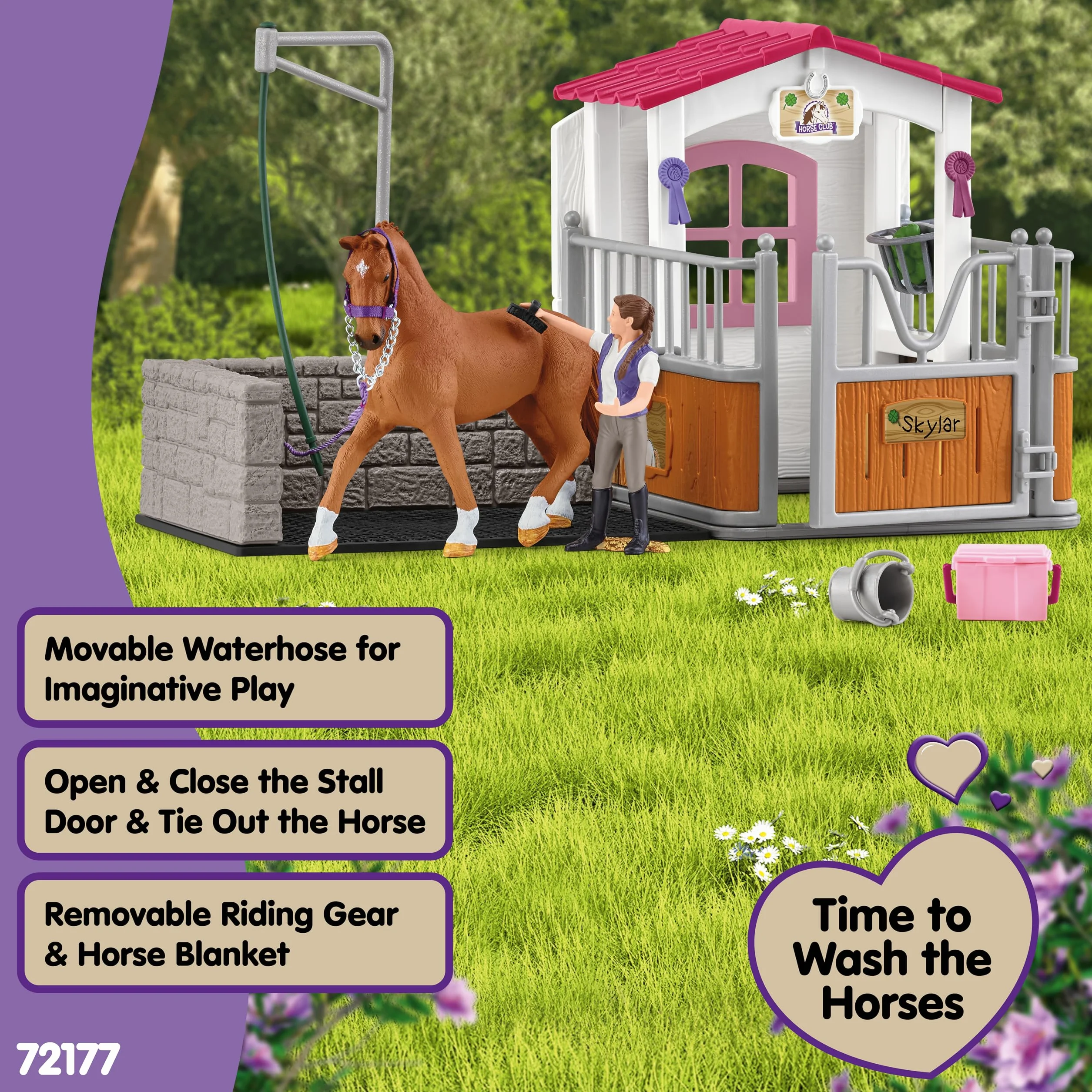 Schleich Horse Club Paardenbox met Wasplaats 72177 Exclusief