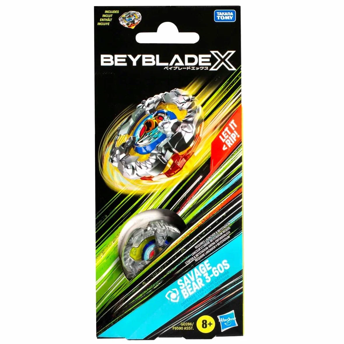 Hasbro Beyblade X Savage Bear 3-60S Top Booster Bączek Zabawka dla dzieci od 8 lat