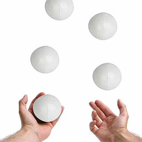 3 szt. Piłki do żonglowania PU Leather Soft Juggling Learning Ball dla początkujących Profesjonaliści Dzieci Dorośli Nauka sztuki żonglowania dla dorosłych i dzieci (biała)