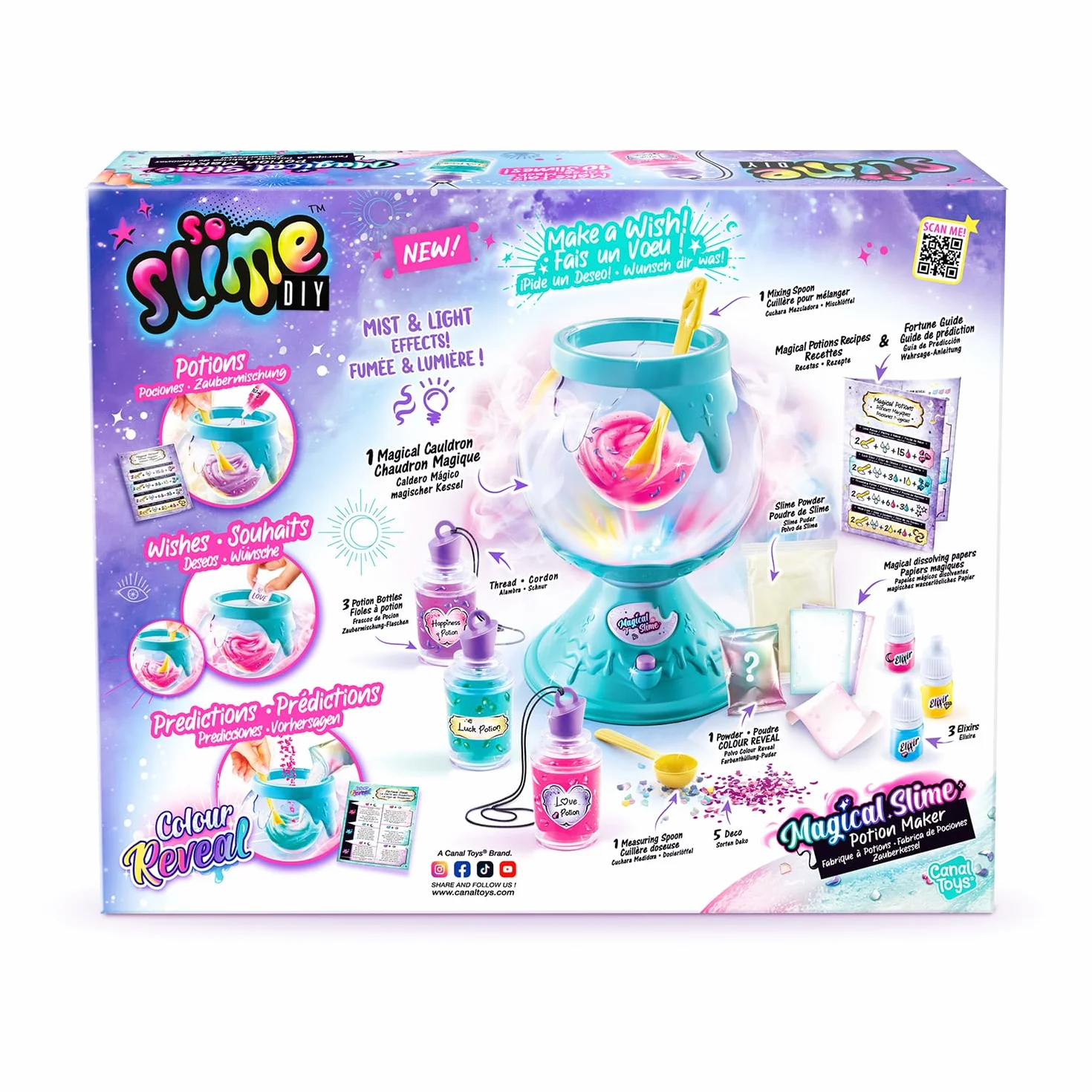 Canal Toys - Magical Slime - Moja Fabryka Magicznych Eliksirów - Kocioł Slime DIY - Od 6 lat - SSC 196, Wielokolorowy, 34 x 14 x 27,5 cm