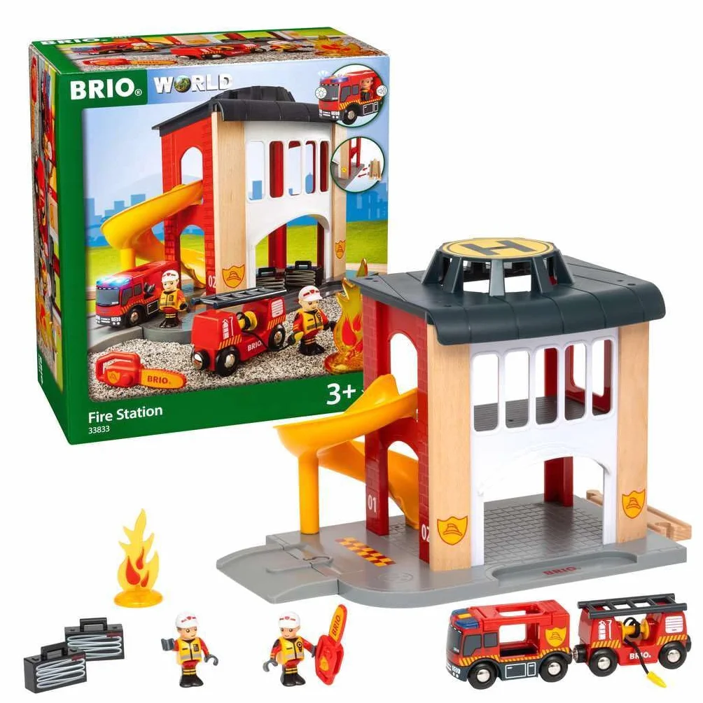 Brio 63383300 Remiza Strażacka (63383300) Bezpieczna Zabawka Dla Dzieci Powyżej 3 Lat