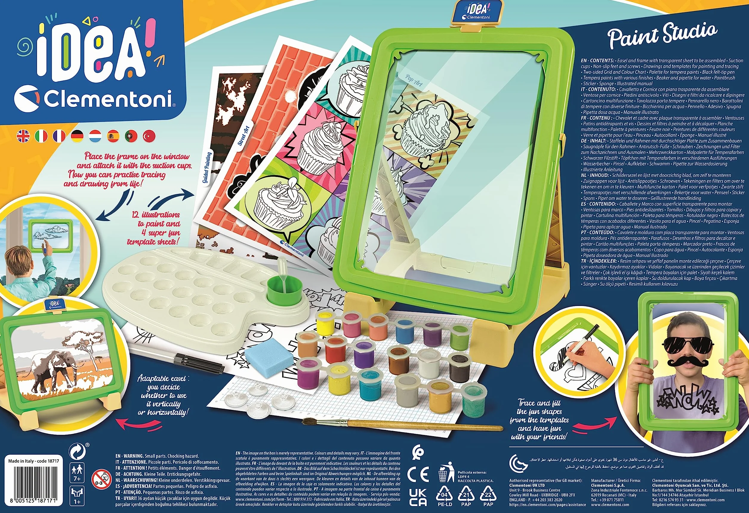 Clementoni IDEA atelier do rysowania ze sztalugą dla dzieci od 7 lat zestaw