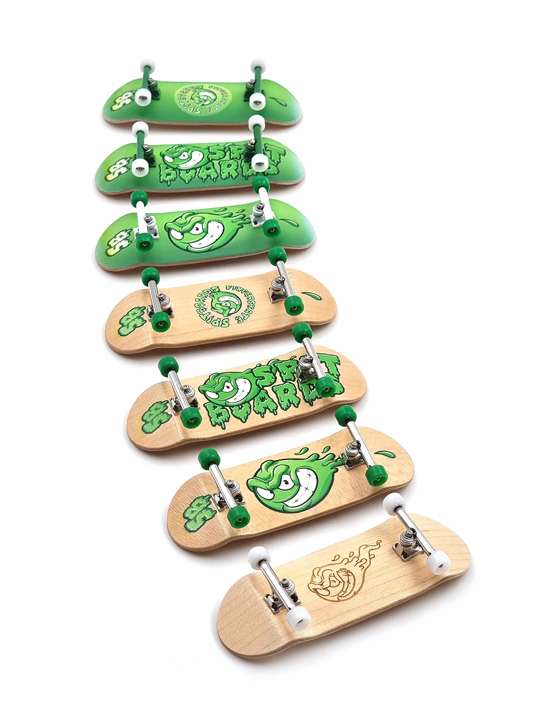 SPITBOARDS 34 mm x 96 mm Pro Fingerboard Set-Up (Complete) | Real Wood Deck | Pro Trucks with Lock-Nuts and Pro Bushings | poliuretanowe kółka Pro Wheels with Bearings | Round Emblemat (wersja