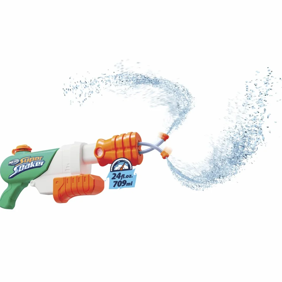 Nerf Super Soaker Hydro Frenzy Water Blaster, Wild 3-In-1 Soaking Fun, Adjustable Nozzle, 2 Water-Launching Tubes