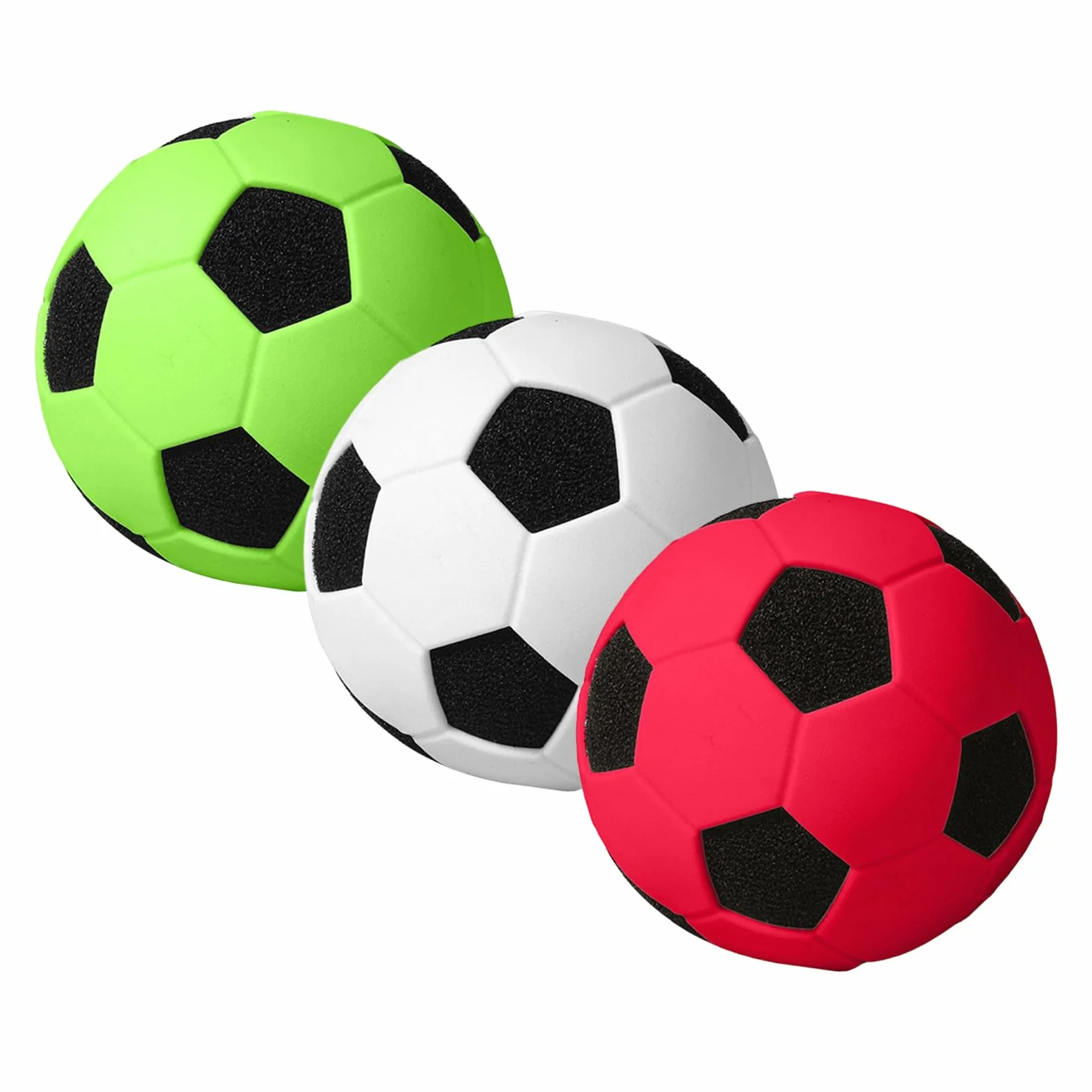 Soft Mini Soccer Balls, Sponge Toy Ball Set, 3 Pack Bouncy with Lightweight Feel, Foam Soccer, Kids Sports Play Toy with Versatile Use, Mini Balls for Indoor Outdoor Home School Games