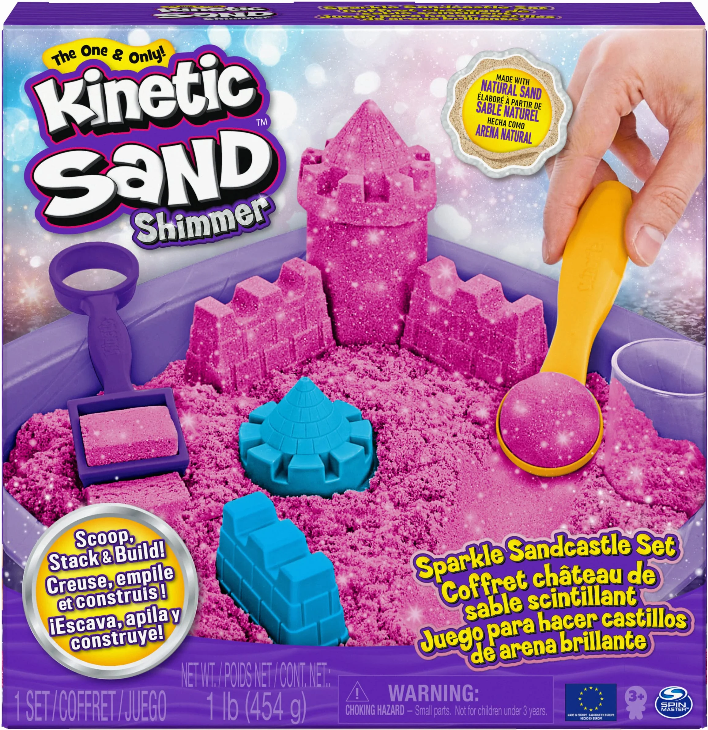 Kinetic Sand Shimmer Sand Castle 454 g różowy zabawki dla dzieci 3 lat