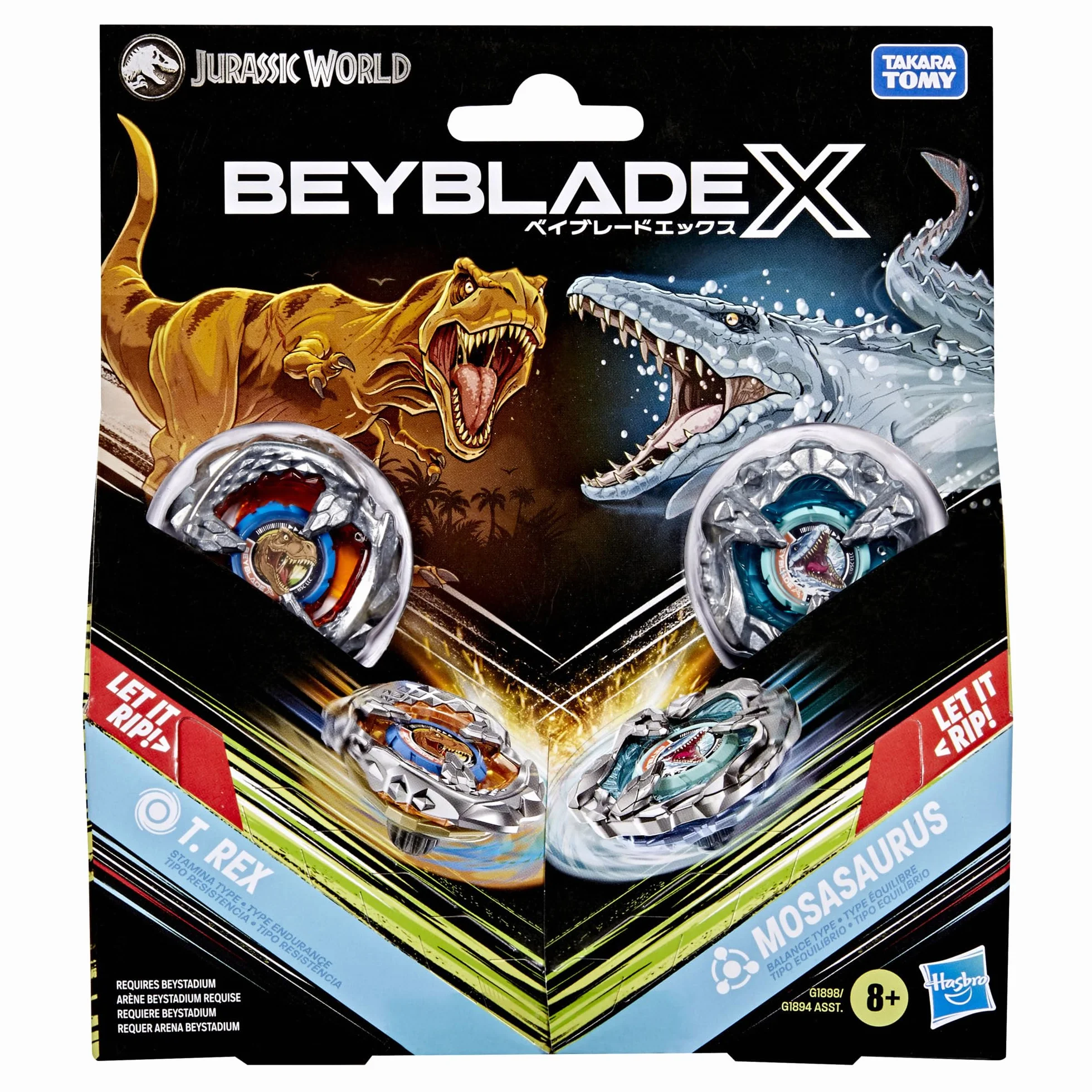 Beyblade X Jurassic World Collab T. Rex kontra Mosasaurus Wielopak