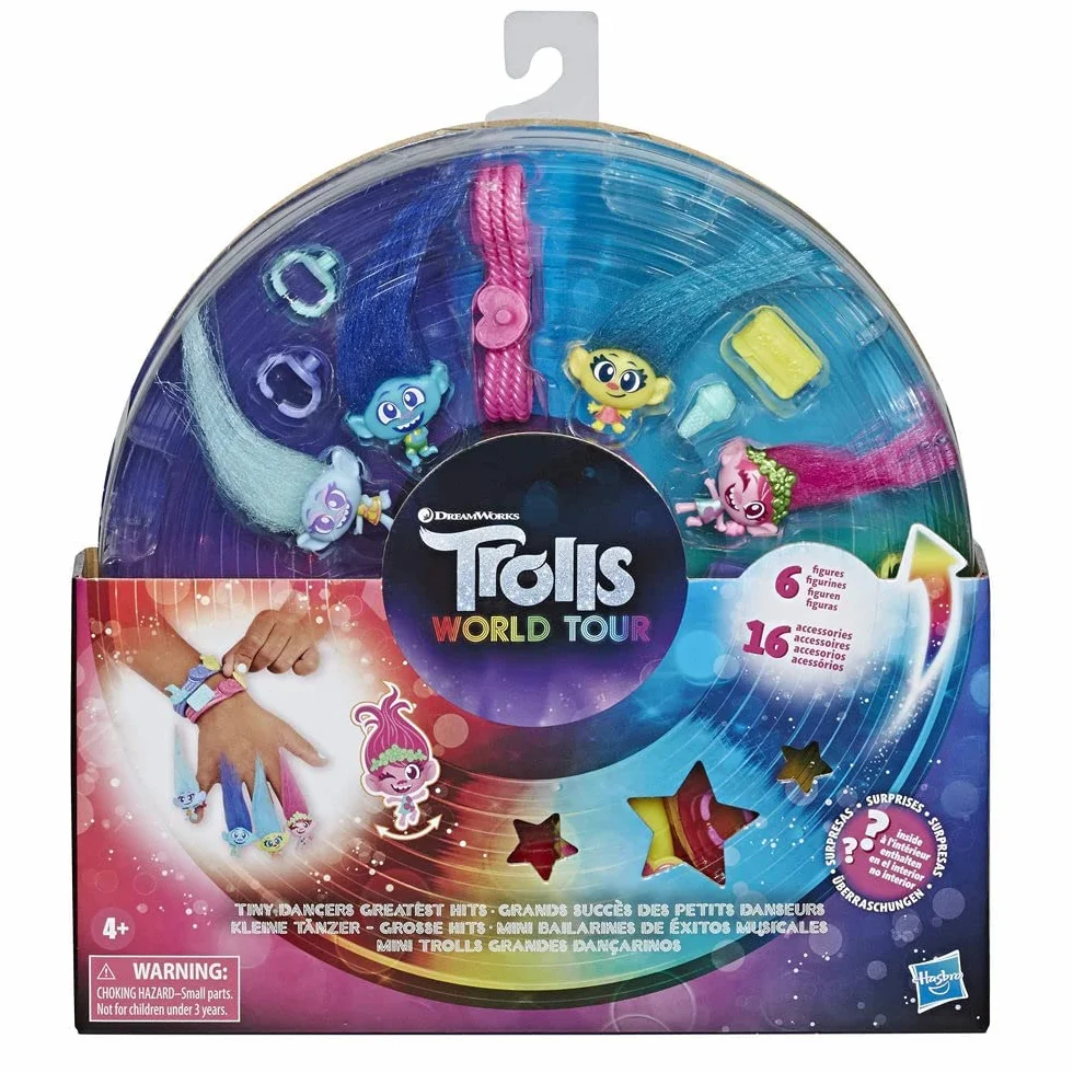 DREAMWORKS TROLLS Tiny Dancers Greatest Hits, 6 figurek kolekcjonerskich, naszyjnik, 2 bransoletki i wiele więcej
