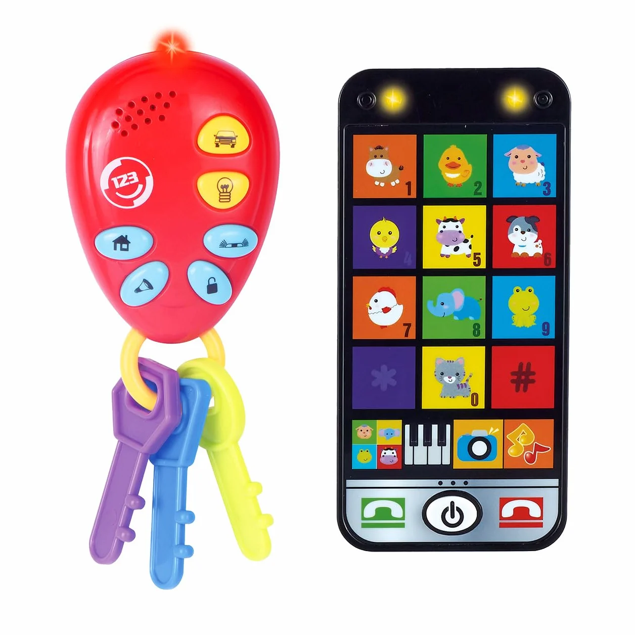 TACHAN - Zestaw Klucze i telefon dla dzieci - Muzyka i dźwięki - Zabawka wczesnego dzieciństwa - z latarką (CPA Toy Group 782T00836)