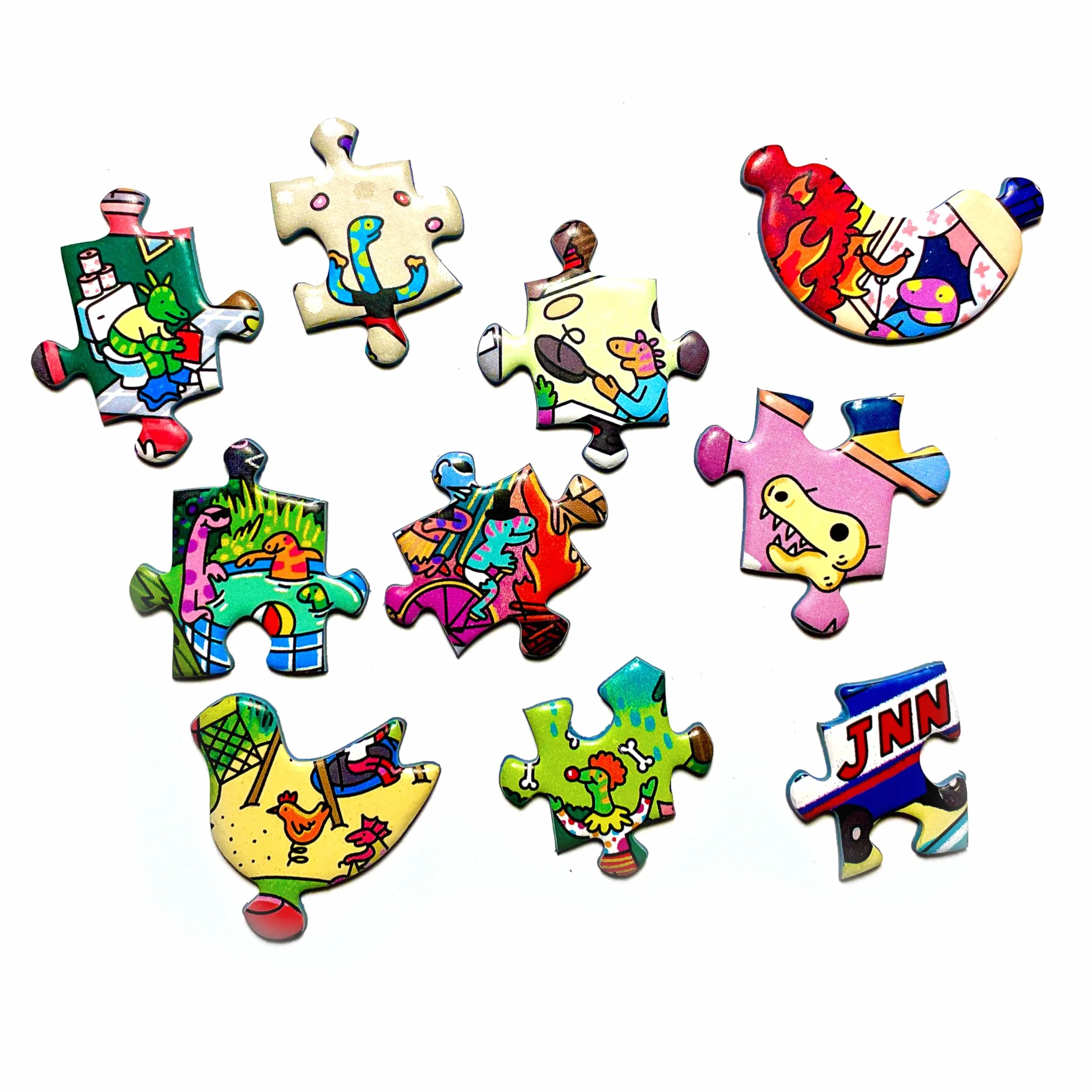 Magic Puzzle Company Zestaw 3 układanek z serii czwarta: Big Rock City, The Awakened Artifacts i The Peckish Pirates, 1000-elementowe puzzle