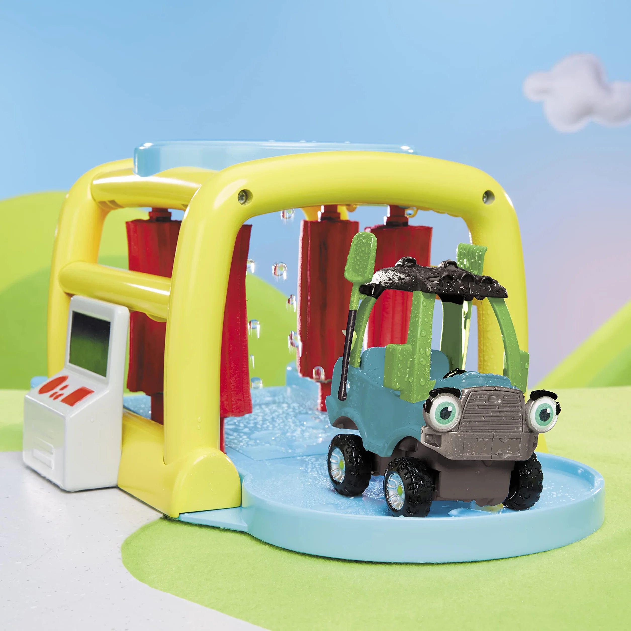Little Tikes Let's Go Cozy Coupe - Myjnia samochodowa zmieniająca kolory z pojazdem do pchania i zabawy - w zestawie ciężarówka Go Green, narzędzia ogrodowe i wózek - dla maluchów od 3 roku życia