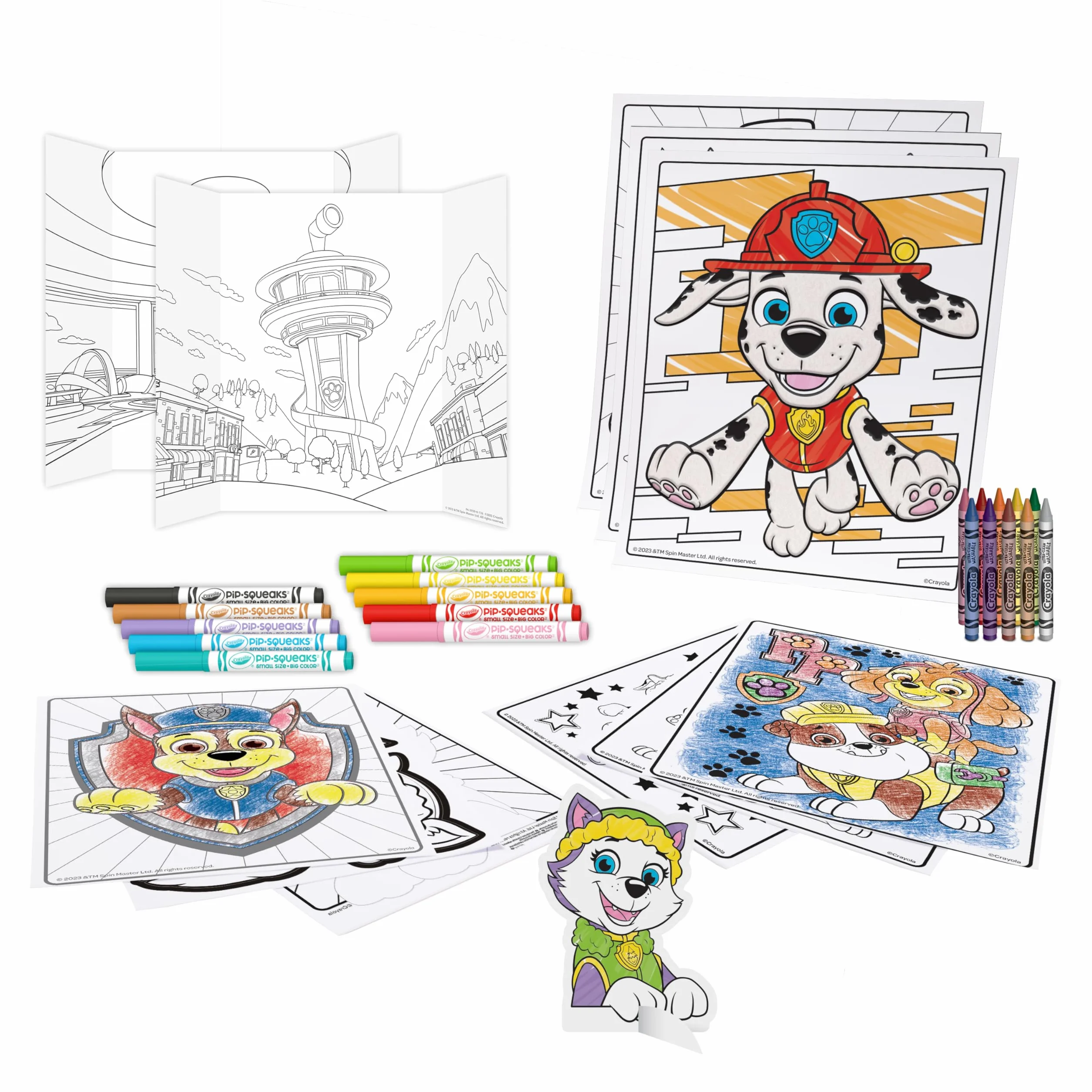 CRAYOLA - Kreatywny zestaw Psi Patrol, z kolorowankami, markerami, kredkami woskowymi, 60 sztuk, prezent dla dzieci i dziewcząt, od 4 lat, 04-2940