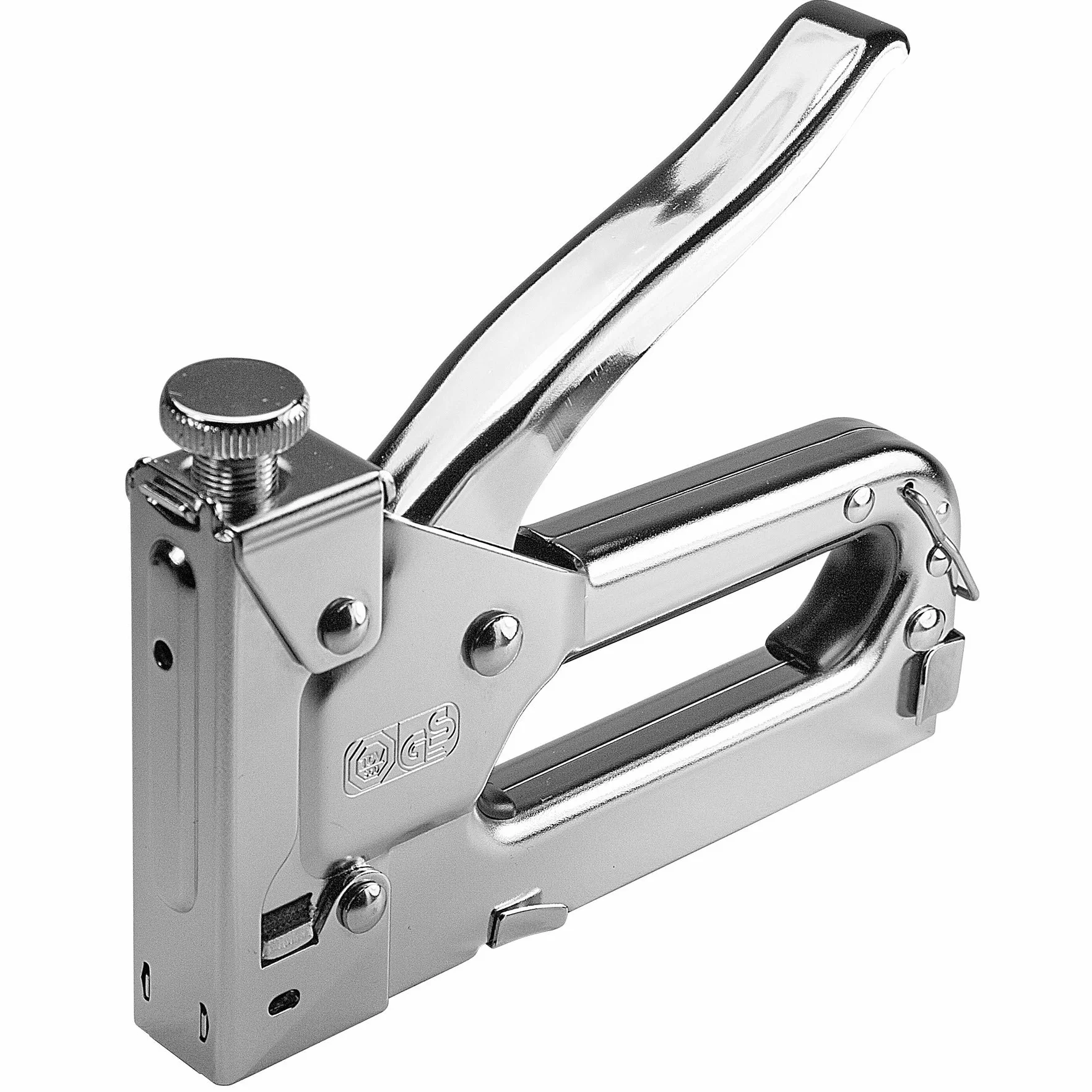 LEVIATAN 207016 zszywacz tapicerski, wydajny, metalowy zszywacz tapicerski, stabilna chromowana konstrukcja metalowa, do zszywek 4-14 mm