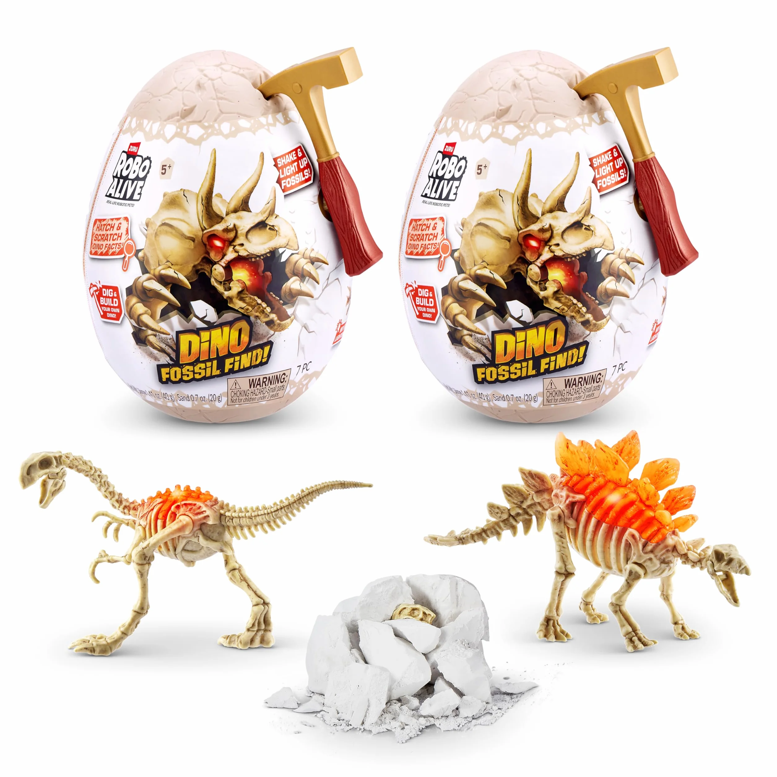 ROBO ALIVE Mini dinozaury Fossil Find 2 sztuki gigantoraptor stegozaur