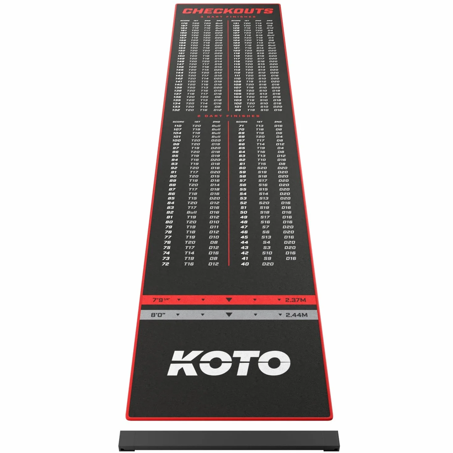 Mata do Darta KOTO Dywan Checkout Czerwony + Oche 285 x 60cm