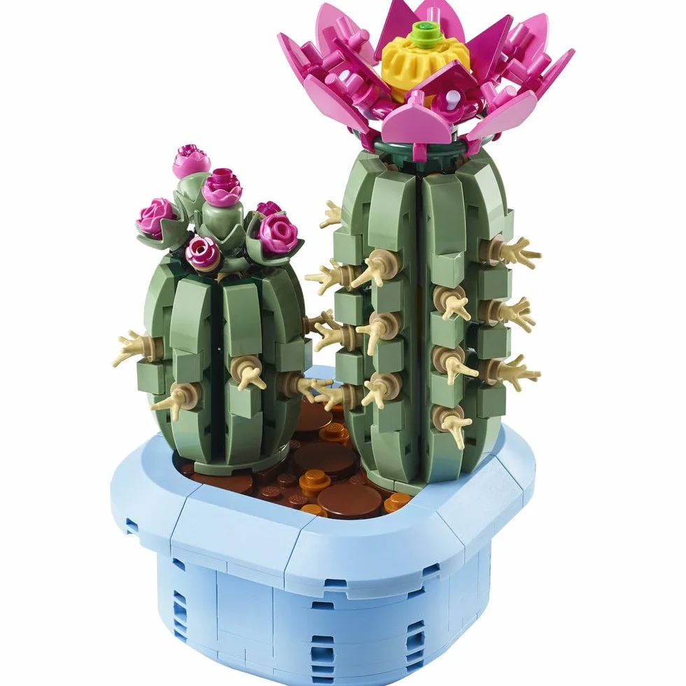 LEGO Botanicals Kwitnący kaktus, roślina ozdobna w doniczce do zbudowania, zestaw klocków dla dzieci, pomysł na prezent dla dziewczynek od 9 lat, chłopców i miłośników sztucznych kwiatów 11509