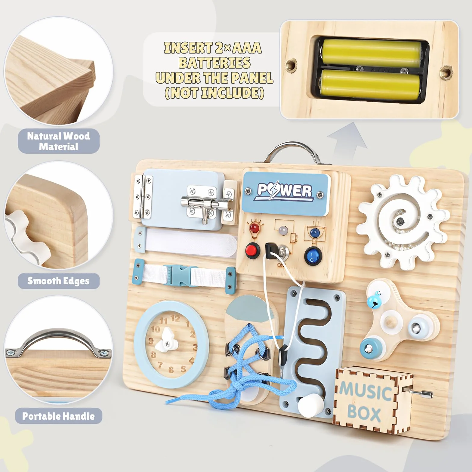 Joyreal Busy Board Montessori - deska motoryczna zabawka motoryczna, zabawka sensoryczna