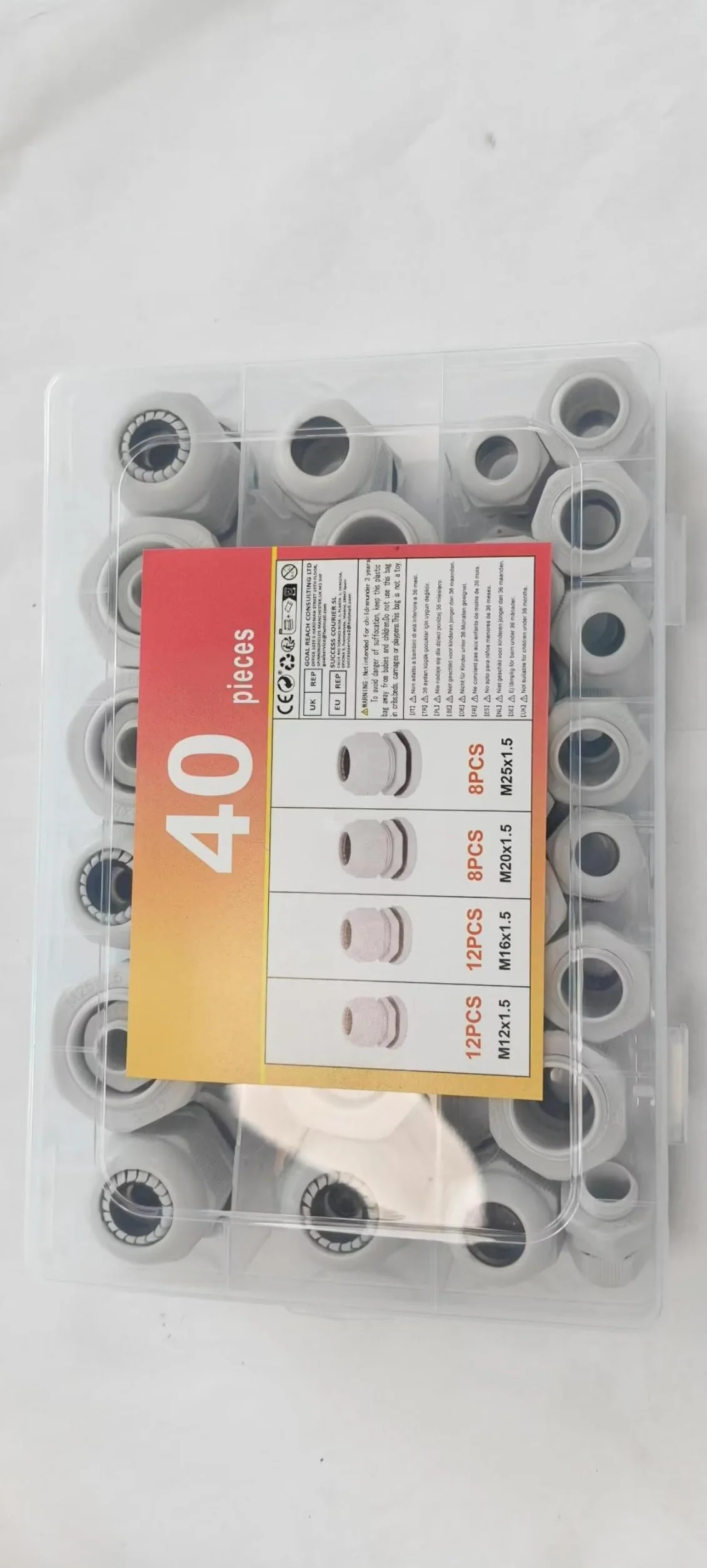 Dławiki kablowe M12 M16 M20 M25, wodoodporne dławiki kablowe IP68, mieszany zestaw, dławiki dławiki, plastikowe nylonowe złącza kablowe, złącza dławików zaciskowych, z nakrętką zabezpieczającą i