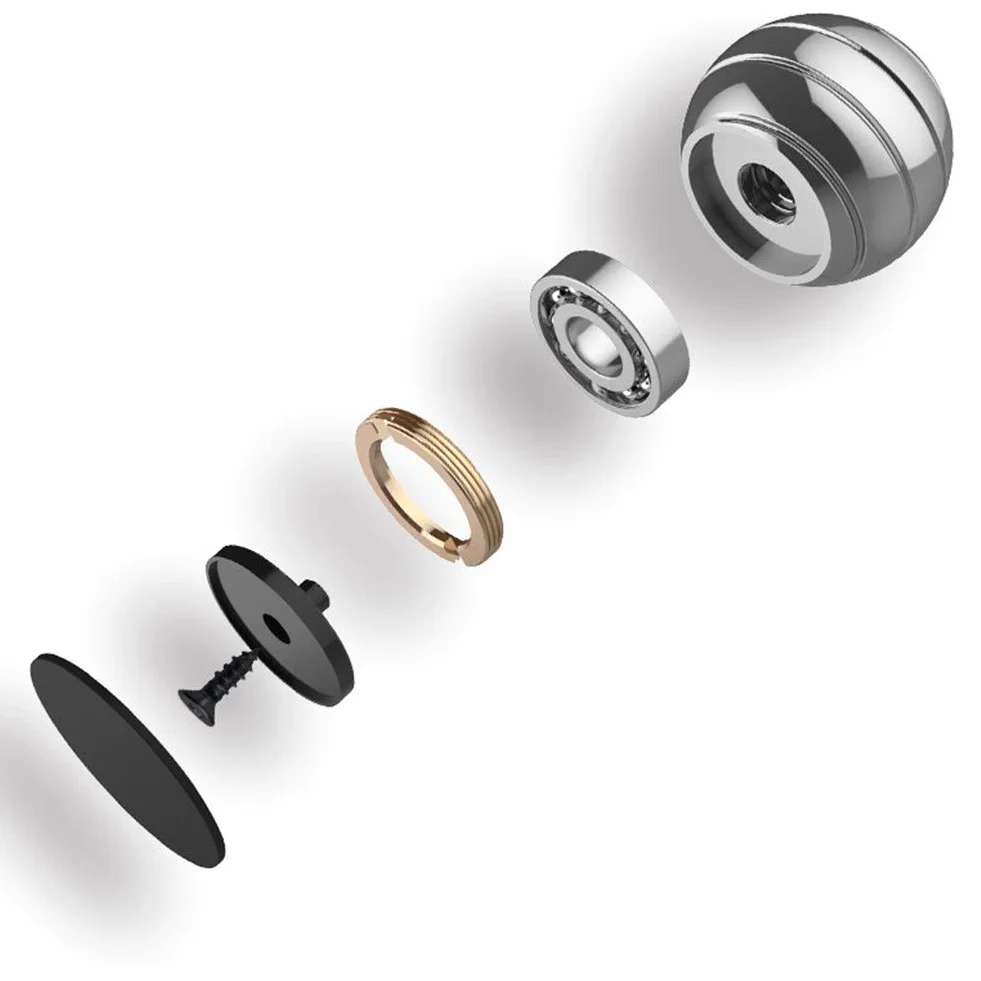 Fantes Kinetic Spinning Desk zabawka łagodząca stres związany ze stresem ADHD i lękiem (śr. 38 mm, czarna)