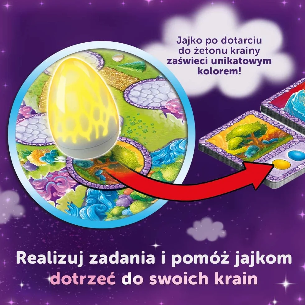 Trefl - Magajaja Unicorns - Rodzinna Gra Planszowa, Świecące Elektroniczne Jaja i Magnetyczne Żetony, Baśniowy Świat Jednorożców, Nowatorska Gra dla Dorosłych i Dzieci od 6 lat