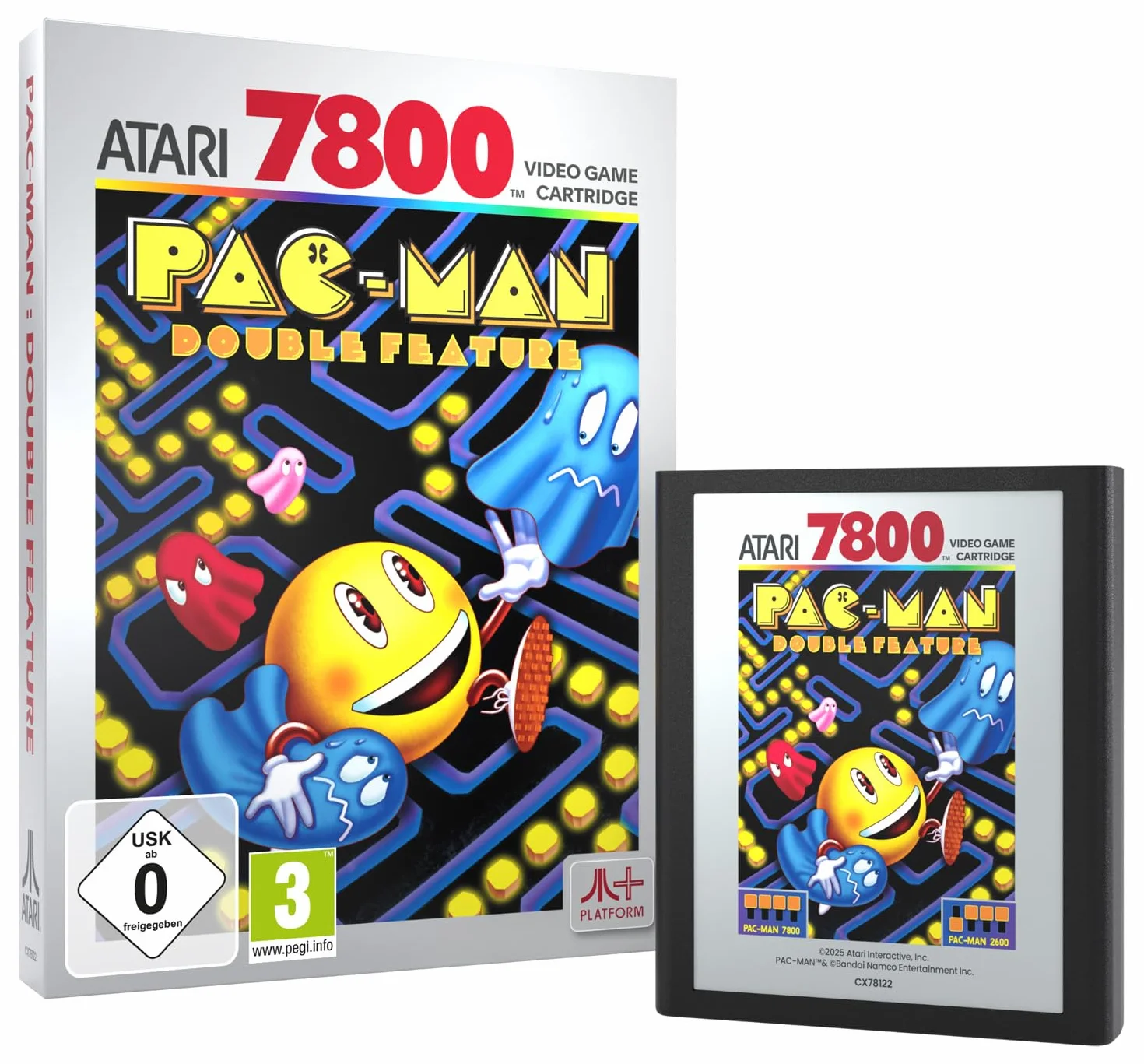 Podwójna funkcja PAC-MAN (kompatybilna z systemami gier wideo Atari 2600+, Atari 7800+ i Atari 7800)