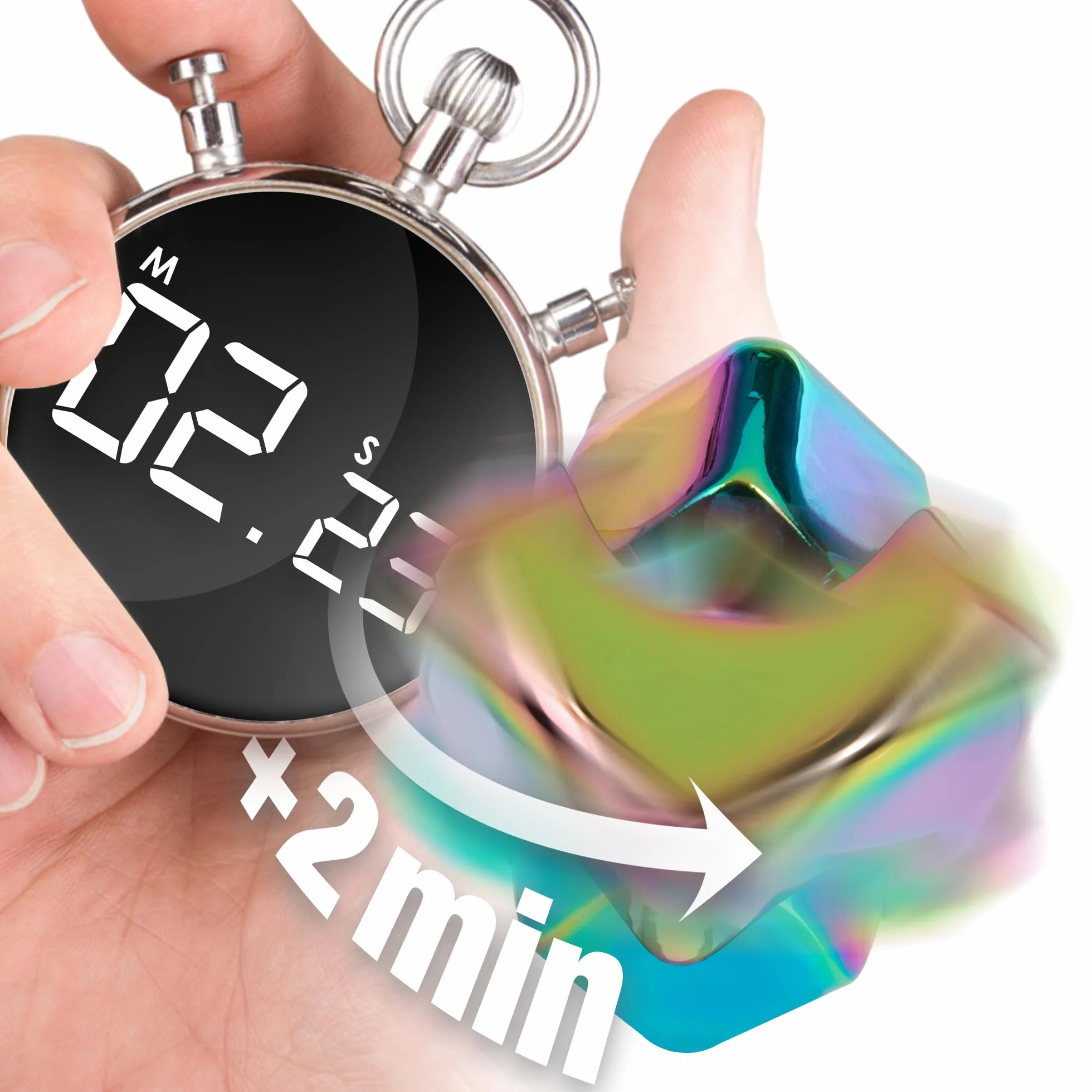 Bopster Fidget Cube Spinner | Anodyzowany metalowy ręczny spinner, zabawka sensoryczna i antystresowa dla dzieci i dorosłych, ADHD, ADD, autyzm, idealny prezent, opalizujący