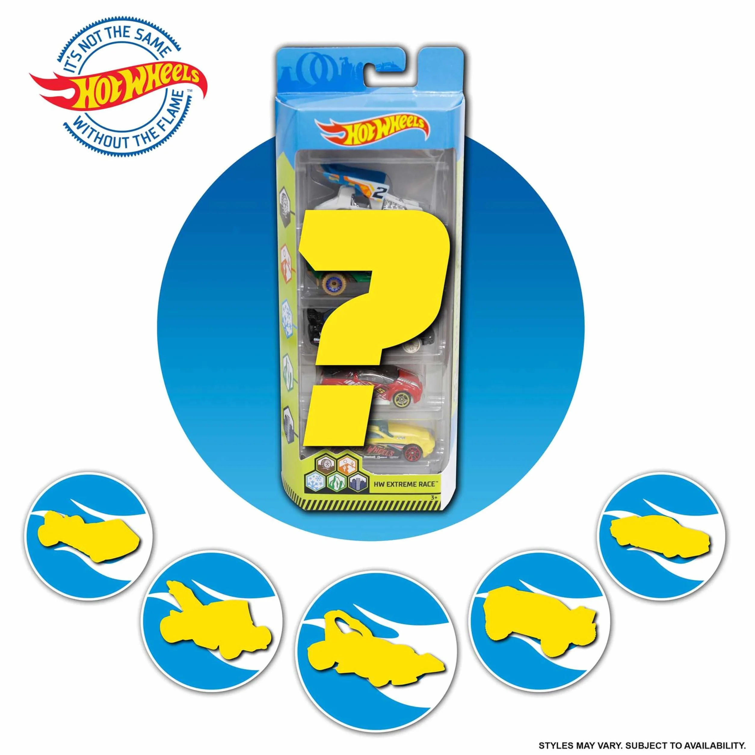 Hot Wheels - Zestaw 5 samochodzików w skali 1:64 z realistycznymi detalami, dla dzieci w wieku od 3 lat, style mogą się różnić od przedstawionych na ilustracjach, 01806