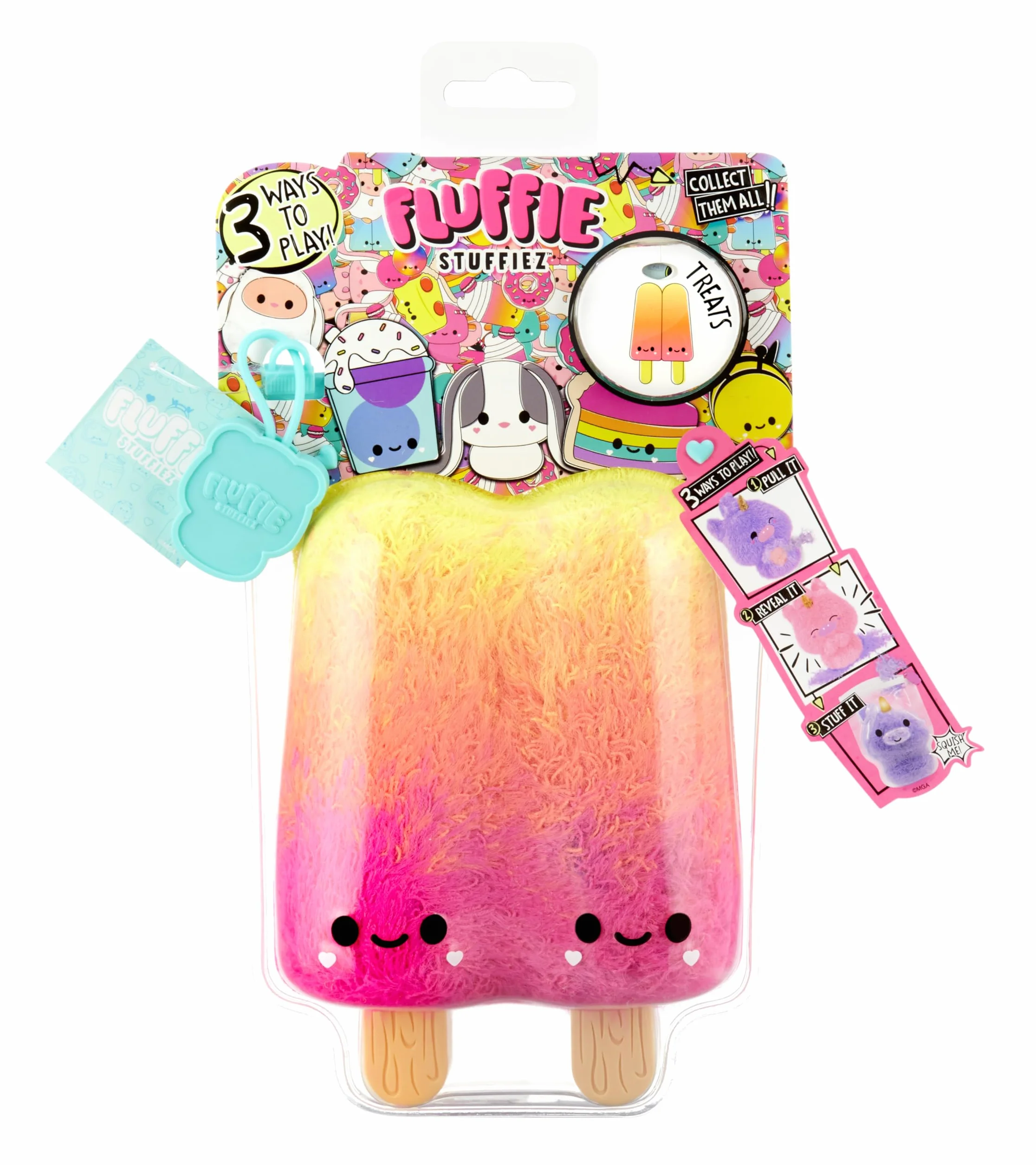 Fluffie Stuffiez Small Collectible Plush - Ice Pops - Niespodzianka po Rozpakowaniu - Przytulny Ultra Puszysty Pluszak DIY z Rodziny Fields - Zabawa Dotykowa i Sensoryczna - Dla Dzieci w Wieku 4+