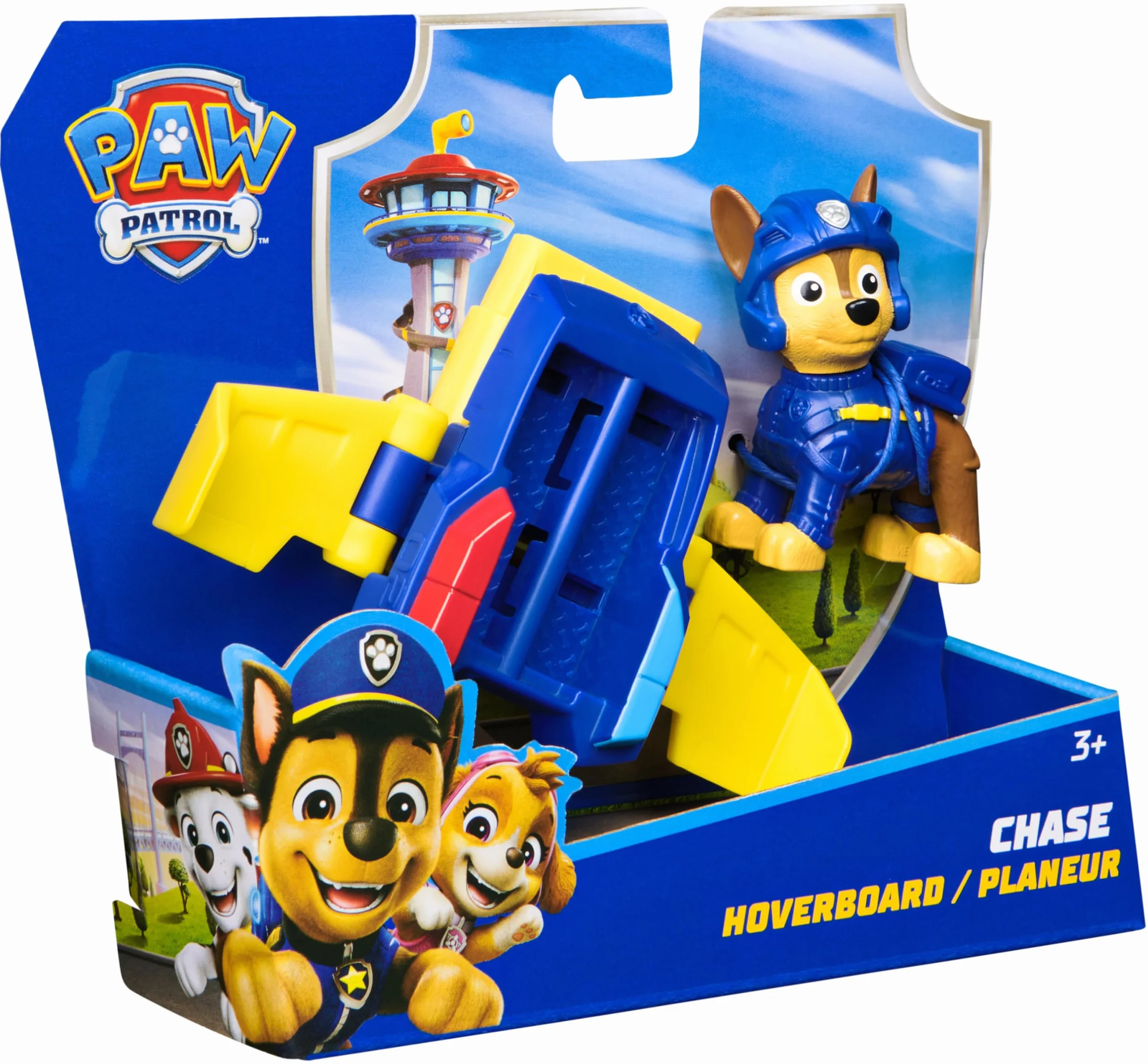 Psi Patrol, Chase Action Pup, figurka do zabawy z mini samolotem ratunkowym z rozkładanymi skrzydłami, zabawka dla dzieci od 3 lat