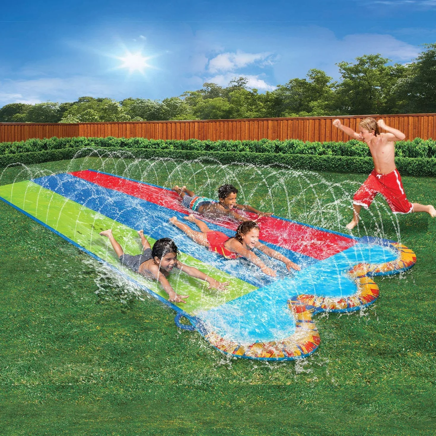 BANZAI Triple Racer zjeżdżalnia wodna 4,9 m 208 cm nadmuchiwana