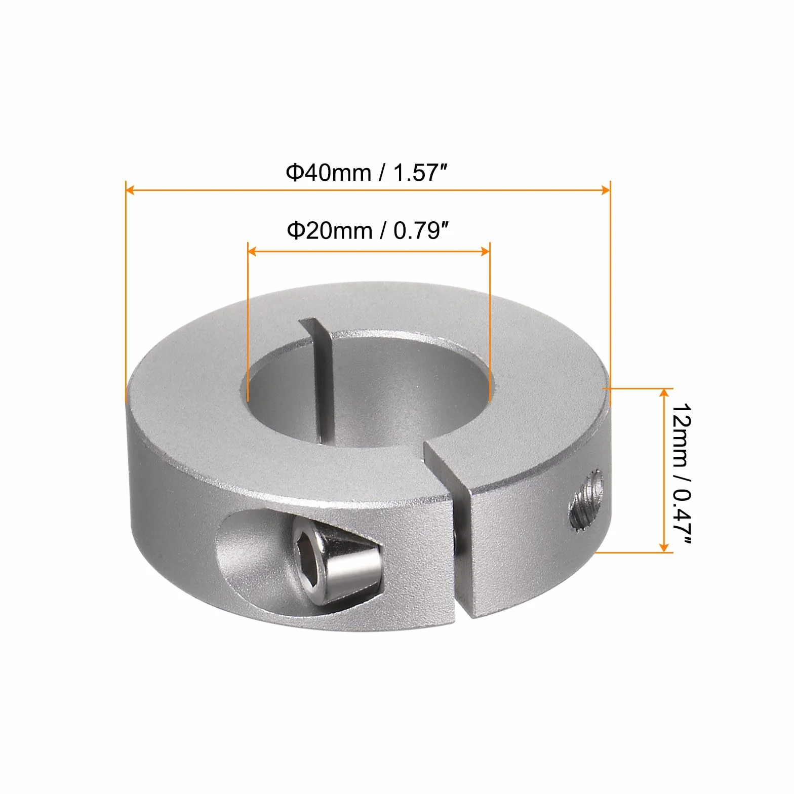 QUARKZMAN 4 sztuk Oś Kołnierz 20mm Wewnętrzna Średnica Aluminium Stop Mocowanie Śruba Podzielona Zacisk Naszyjniki, 40mm OD, 12mm Szerokość, dla Zmian Box Zespoły Przemysł