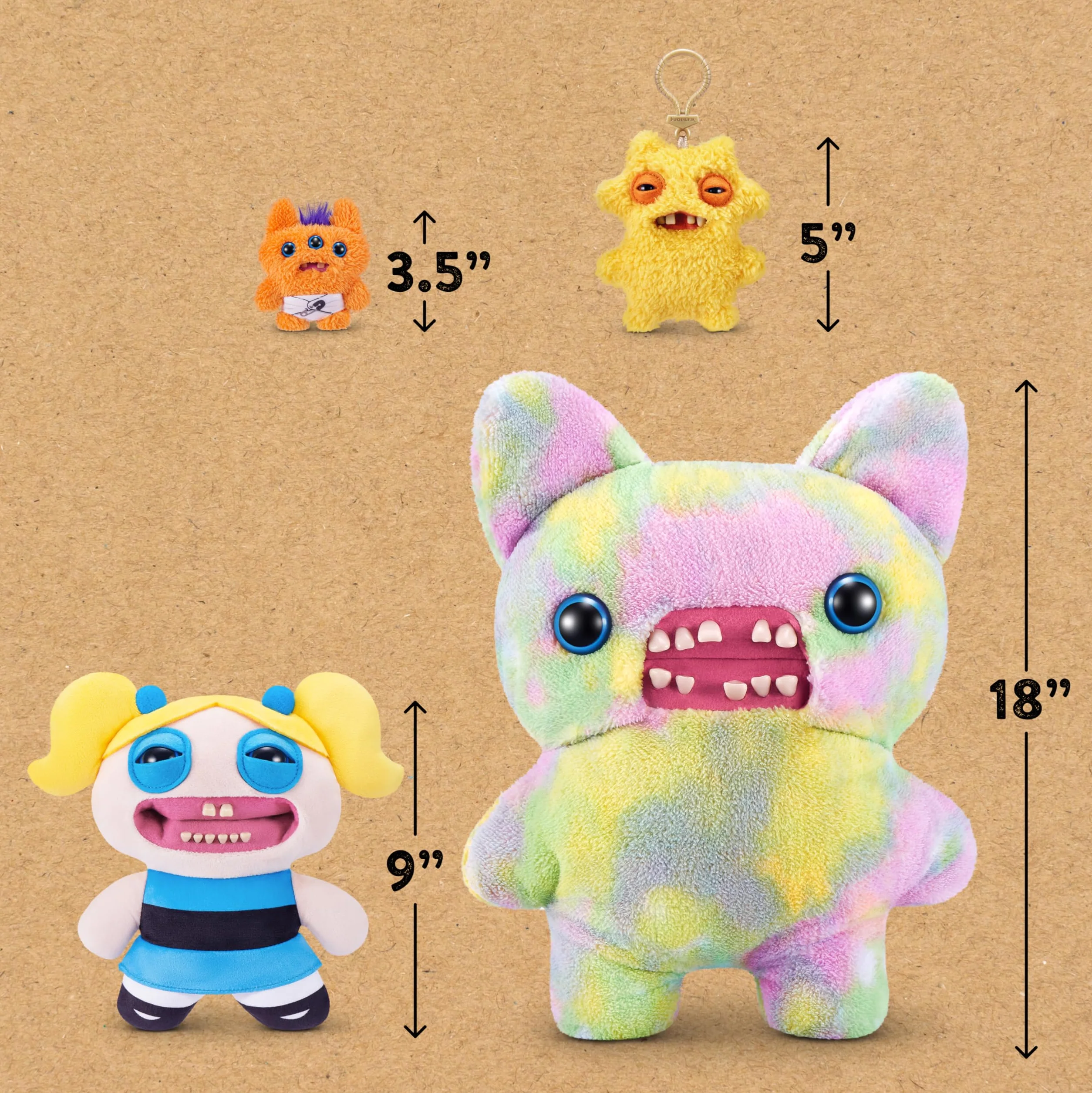 FUGGLER SERIES 1-POWERPUFF GIRLS PLUSH 9" (BUBBLES)
