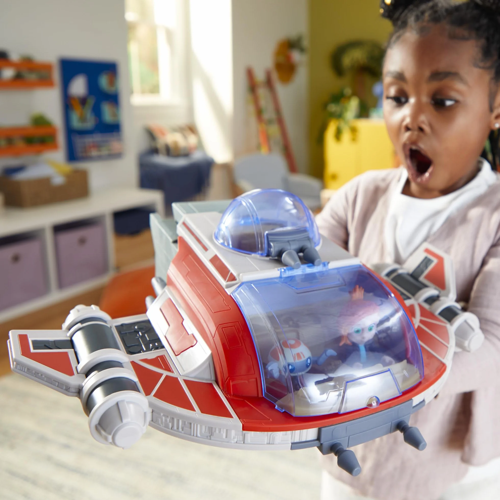 Star Wars Hasbro The Crimson Firehawk statek 43 cm z 2 figurkami, zabawka dla chłopców i dziewcząt