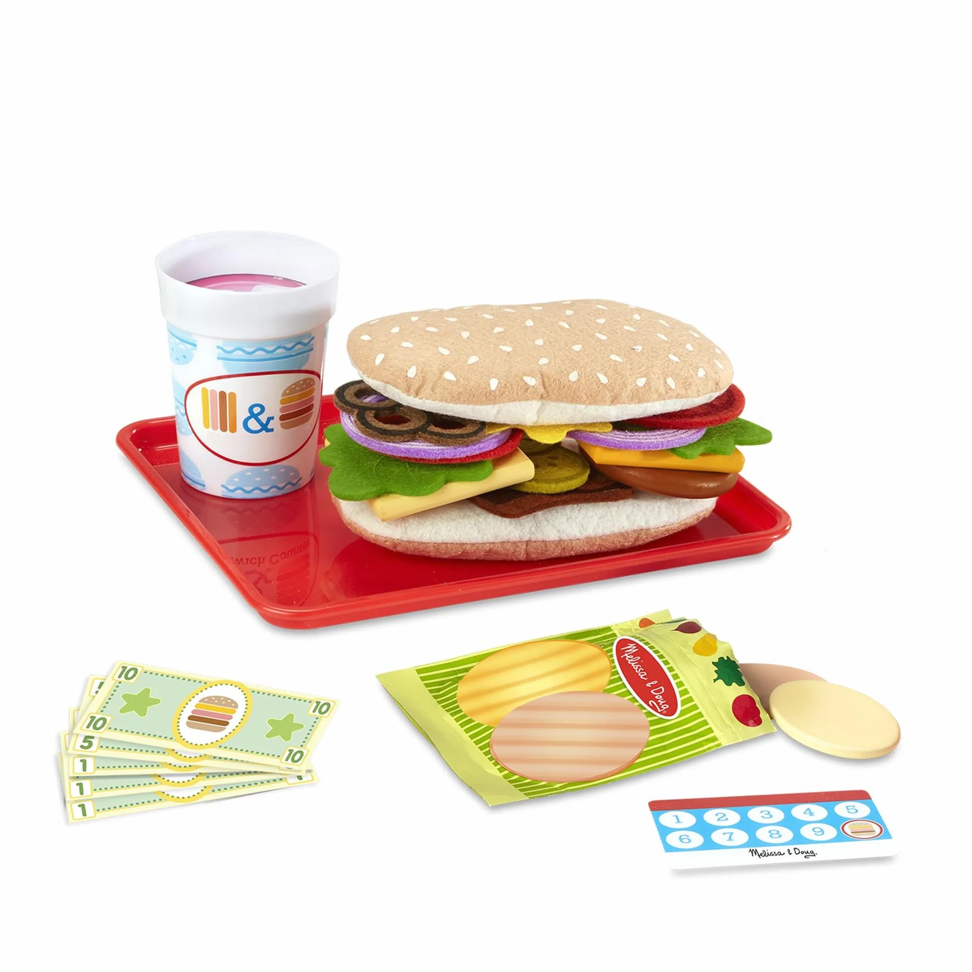 Melissa & Doug Sklep z kanapkami z ladą i akcesoriami, Zabawa w udawanie, Zabawkowe jedzenie, Zabawa kreatywna Montessori, Prezenty dla dzieci 3 4 5 lat, Prezent dla chłopca lub dziewczynki