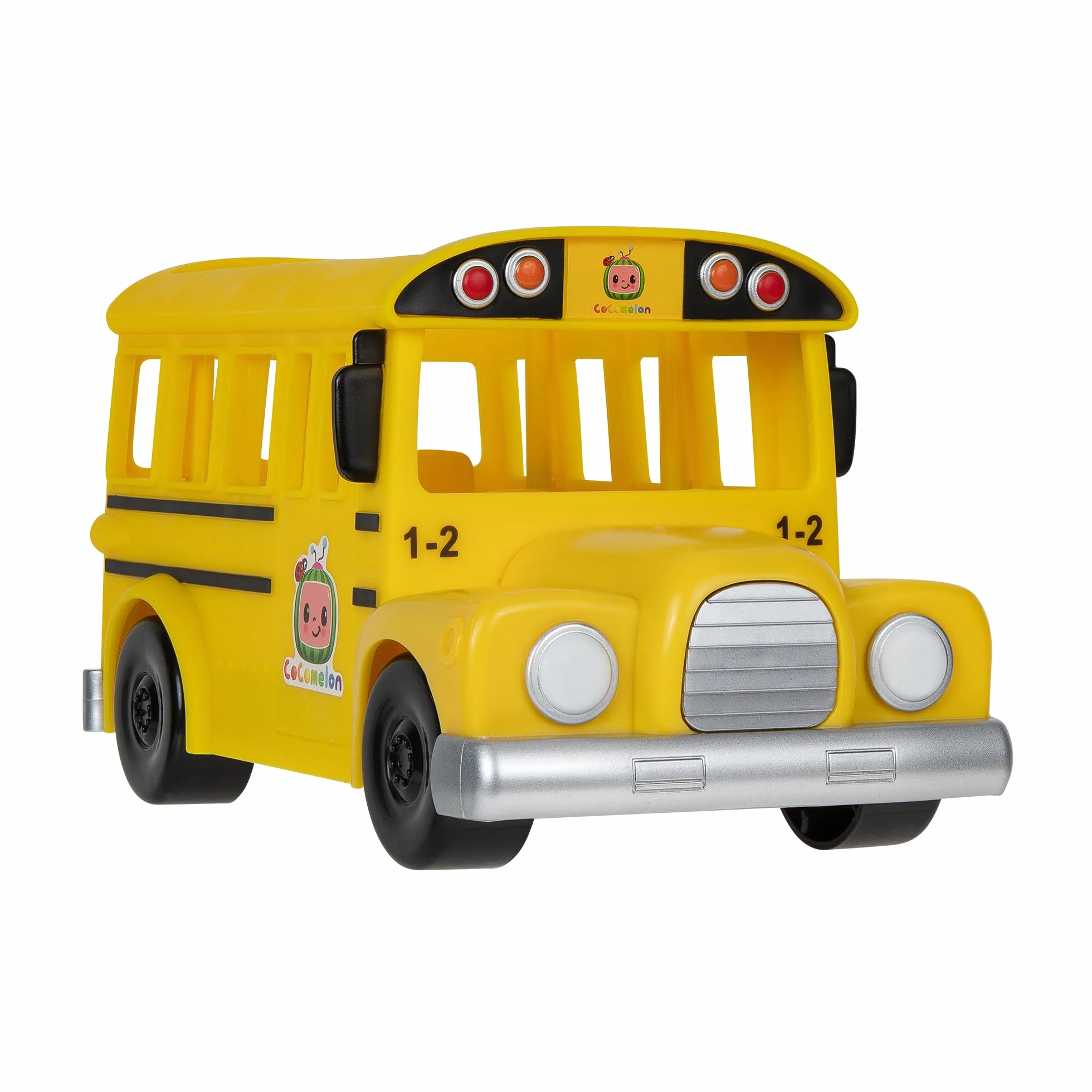 CoComelon Oficjalny muzyczny żółty autobus szkolny, odtwarza klipy z filmu „Wheels on The Bus” z wyjmowaną figurką JJ - zabawki postaci dla niemowląt, małych dzieci i dzieci