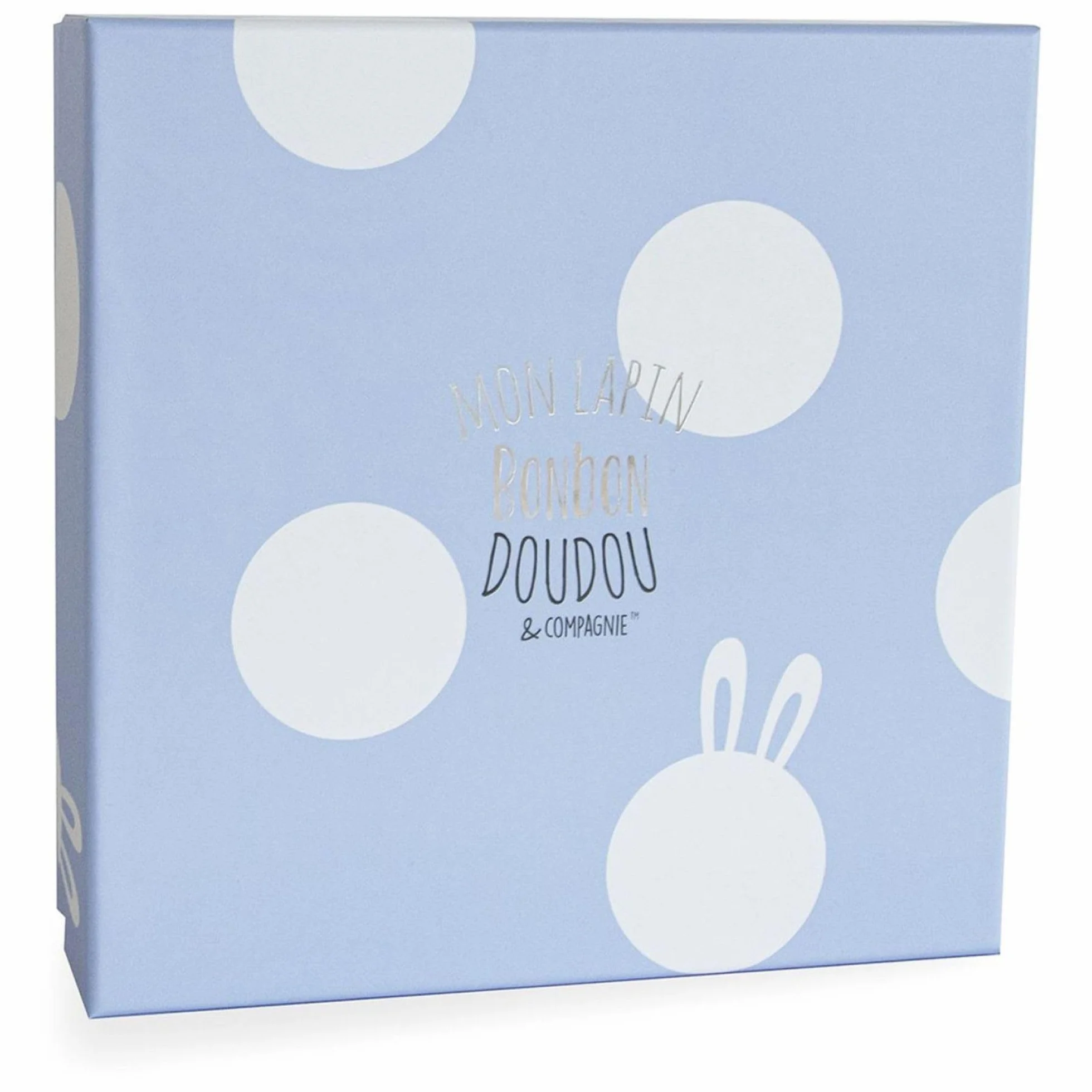 Doudou Et Compagnie - Słodki Królik - Pudełko prezentowe - Niebieski - 26 cm - Słodki - Pomysł na prezent dla dziewczynki i chłopca z okazji narodzin - DC2121