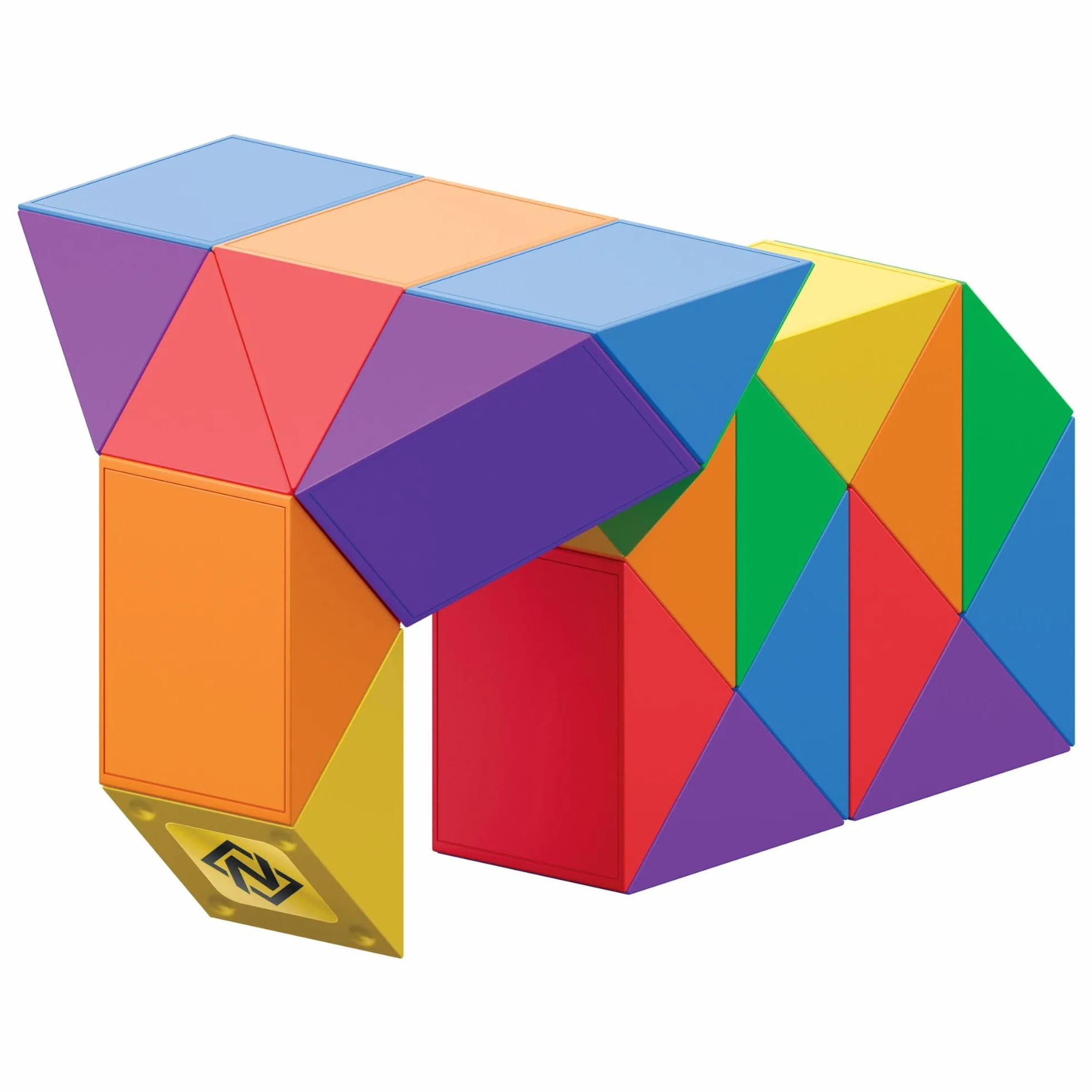 NEXCUBE Cobra - Oryginalna gra logiczna z tworzeniem kształtów - Gra dla dzieci od 6 lat - 24 kolorowe pryzmaty - tworzy ponad 100 różnych kształtów zwierząt lub przedmiotów - Gra logiczna