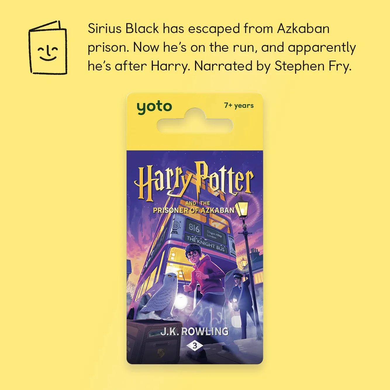 Yoto Harry Potter and the Prisoner of Azkaban – karta dźwiękowa dla dzieci do użytku z odtwarzaczem i mini odtwarzaczem audio All-in-1, słuchanie bez ekranu z zabawnymi historiami na dobranoc i z